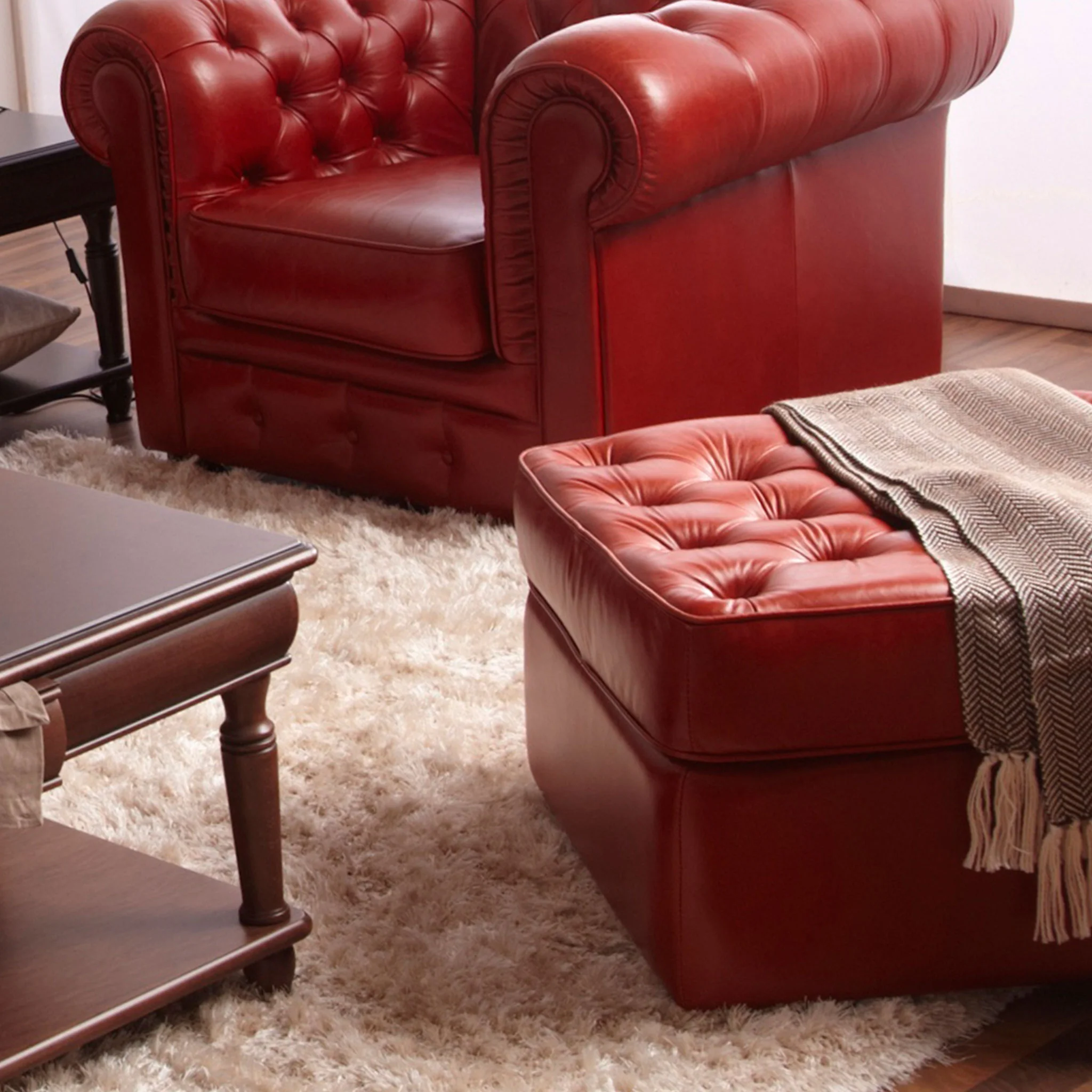 CHESTERFIELD Taburet, piele - Image 7