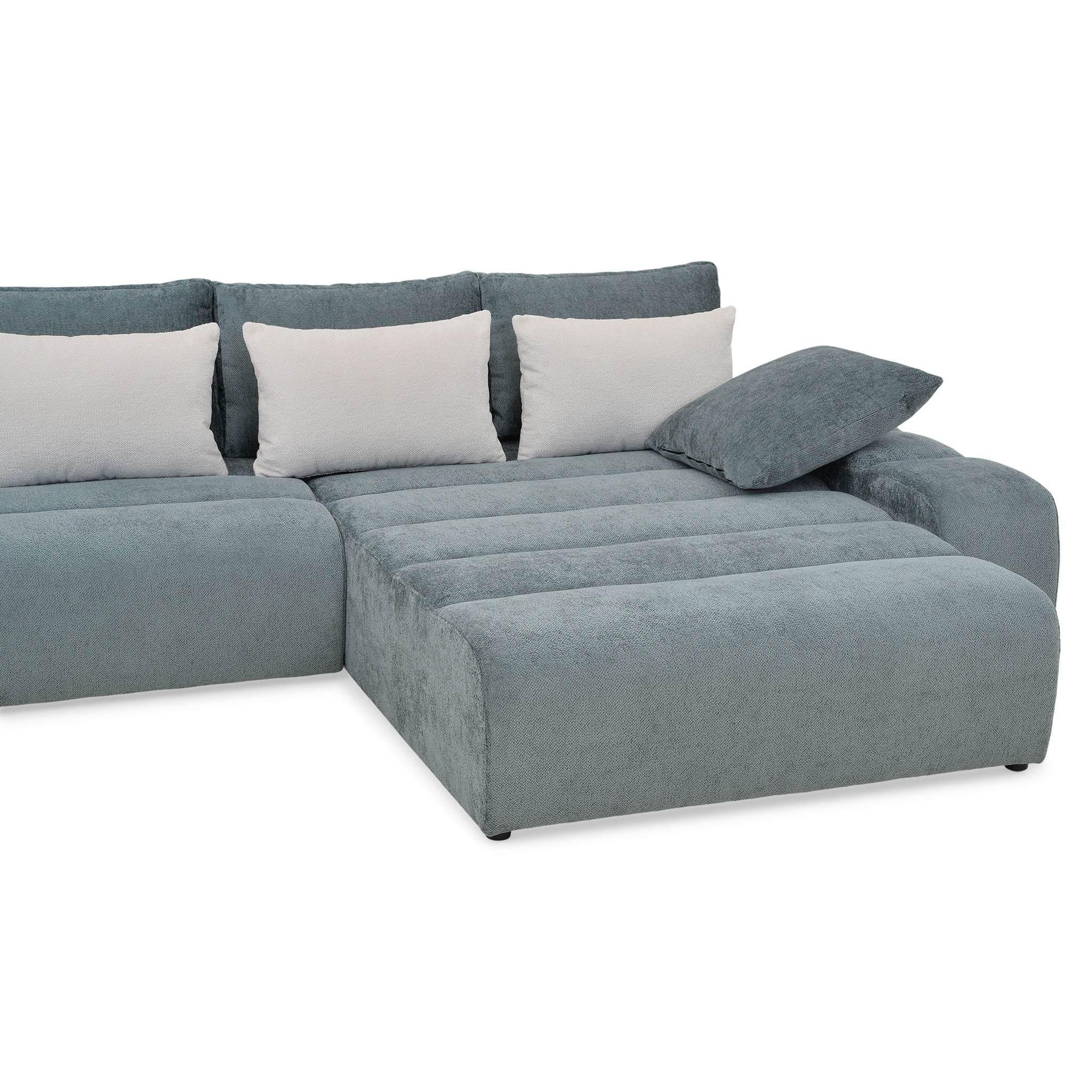 LOUNGE Colțar extensibil, șezlong interschimbabil, stofă - Image 13