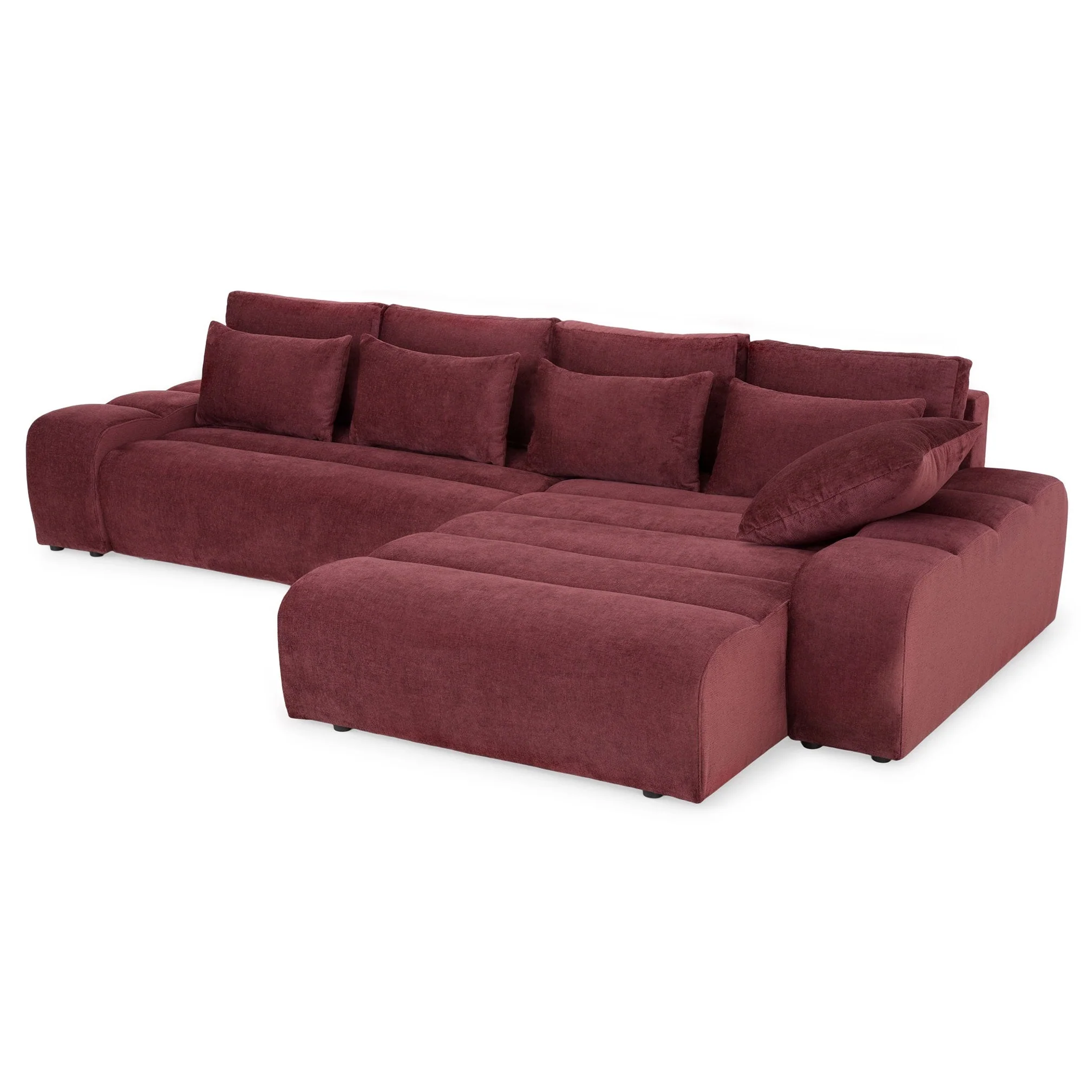LOUNGE Colțar extensibil cu șezlong interschimbabil, stofă - Image 3
