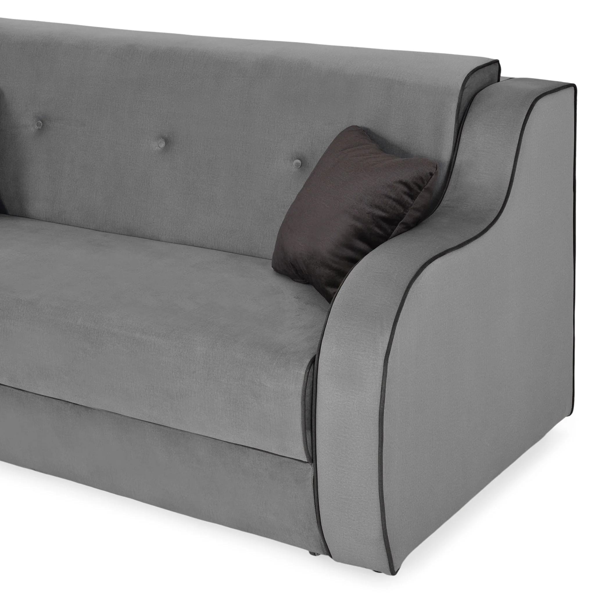 NEREA Canapea extensibilă, 3 locuri, 2 perne decorative incluse, stofă - Image 10