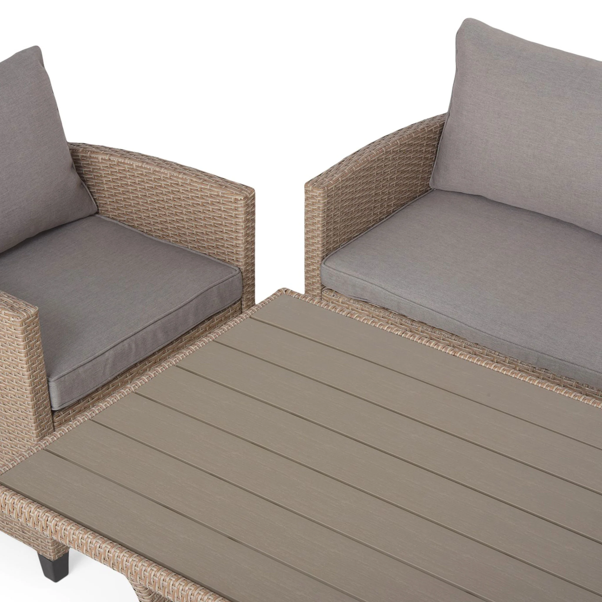 BAXTER Set mobilier terasă/grădină, 2 fotolii, canapea 3 locuri, 2 taburete și măsuță - Image 8