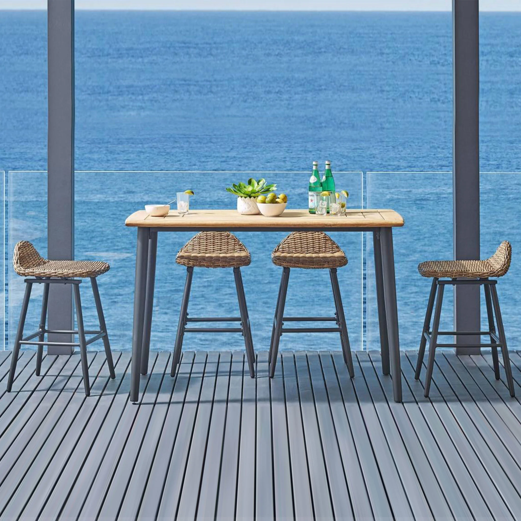 DARIO Set mobilier terasă/grădină, 4 scaune și masă bar - Image 3