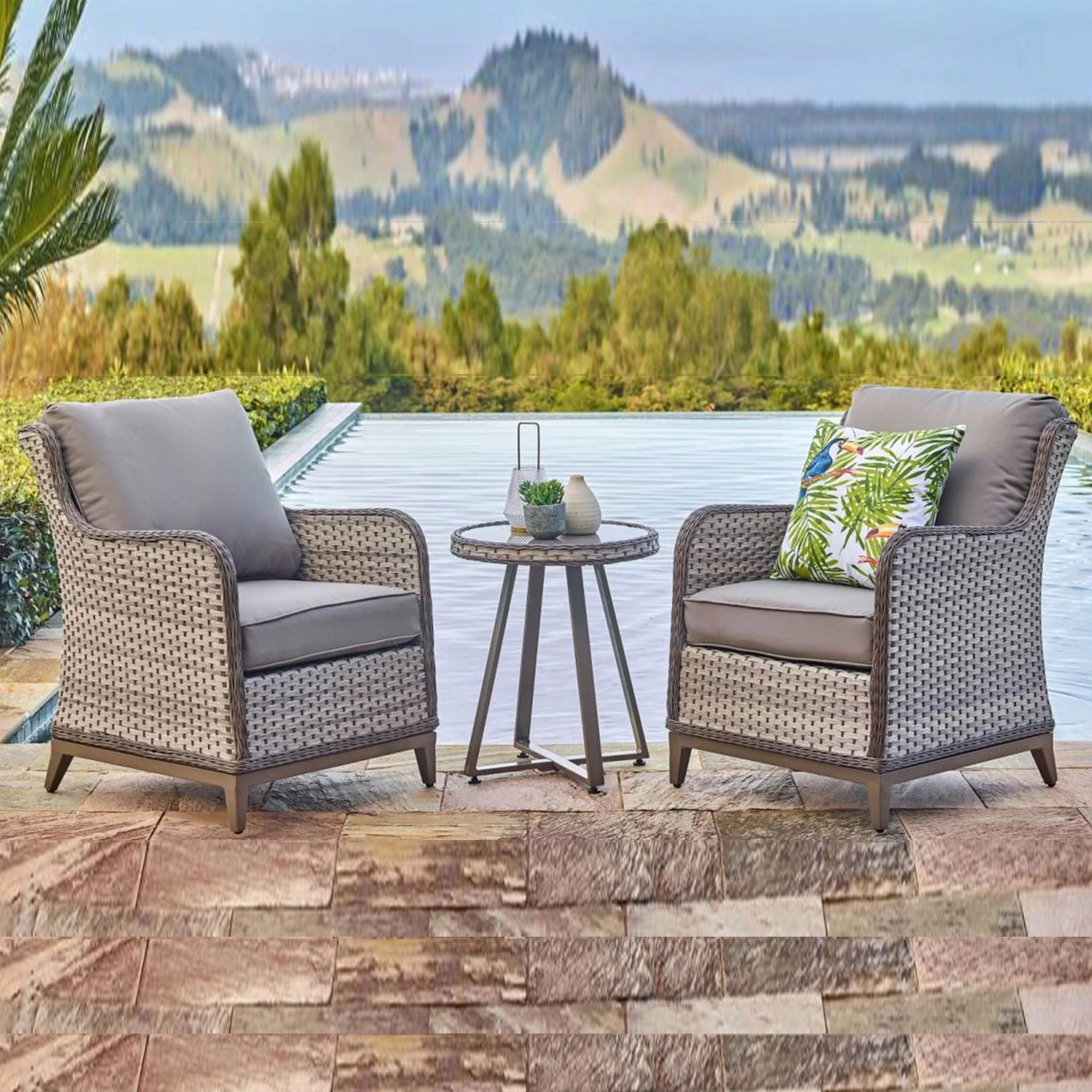 ORLANDO Set mobilier terasă/grădină, 2 fotolii și măsuță colț - Image 2