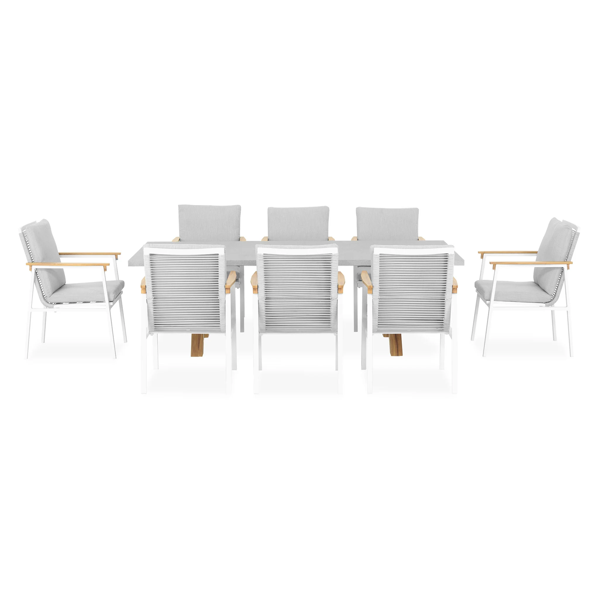 ALESSIA Set mobilier terasă/grădină, 8 scaune și masă