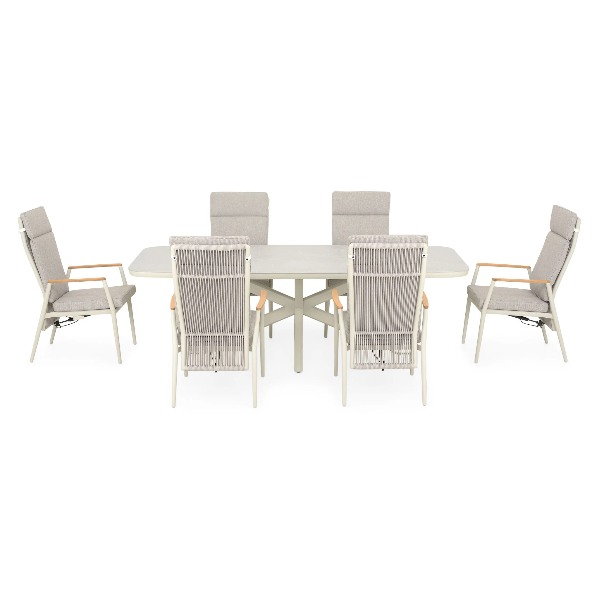 PERUGIA Set mobilier terasă/grădină, 6 scaune și masă