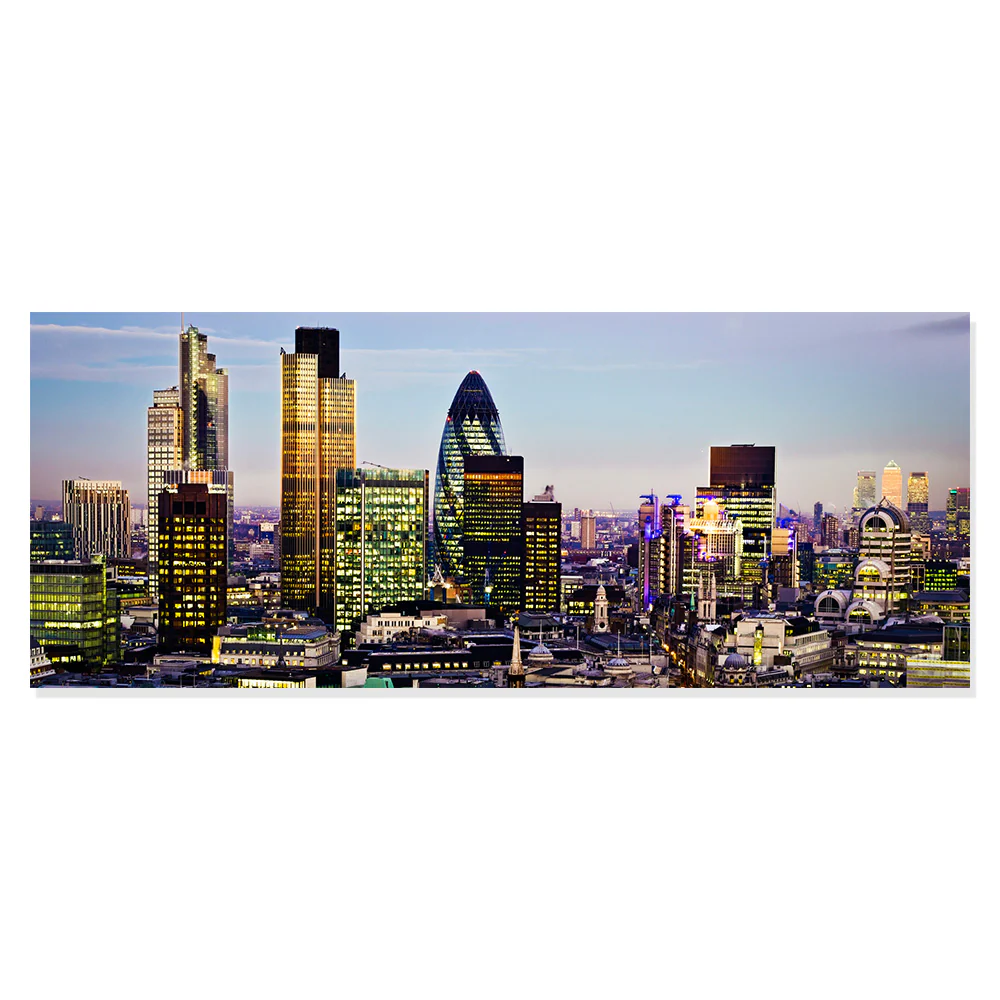 LONDON AT DAWN Tablou sticla 125x50 cm