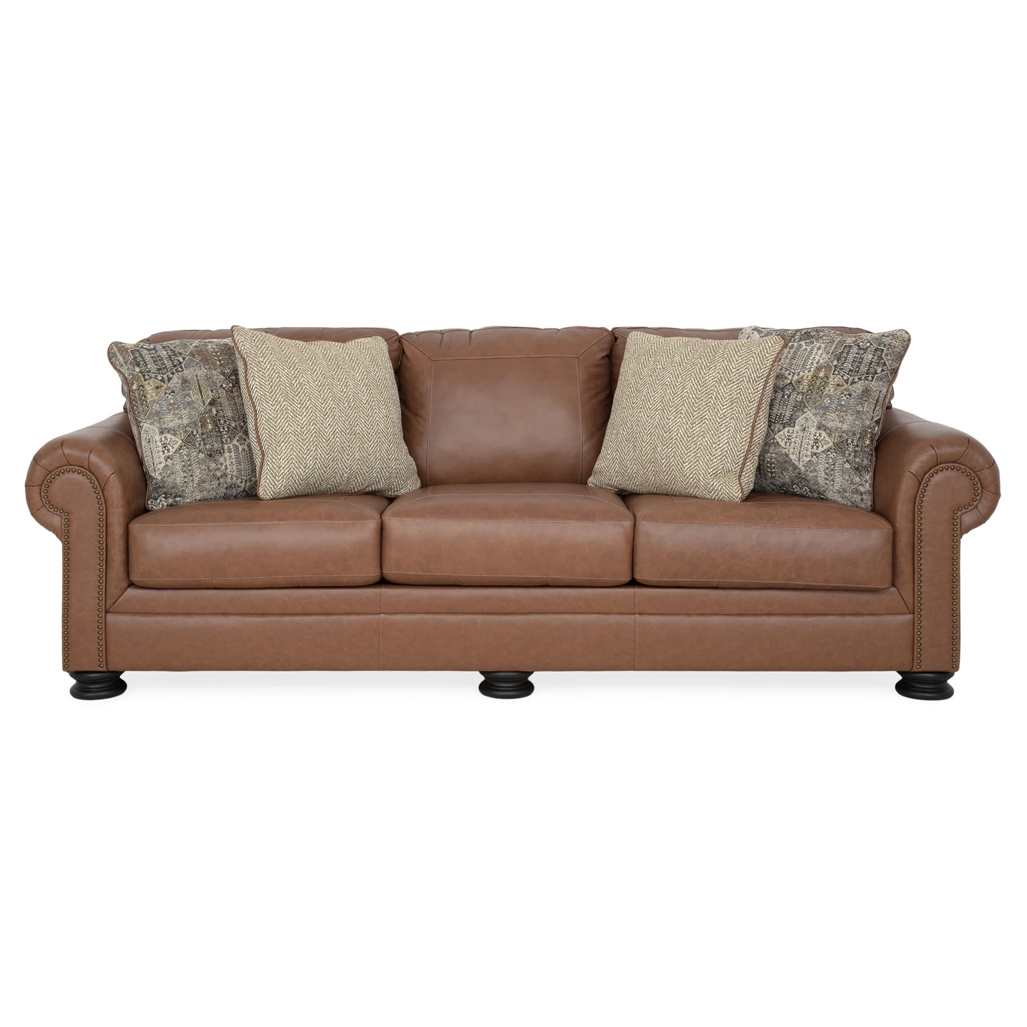 AGNESE Canapea 3 locuri, 4 perne decorative incluse, piele
