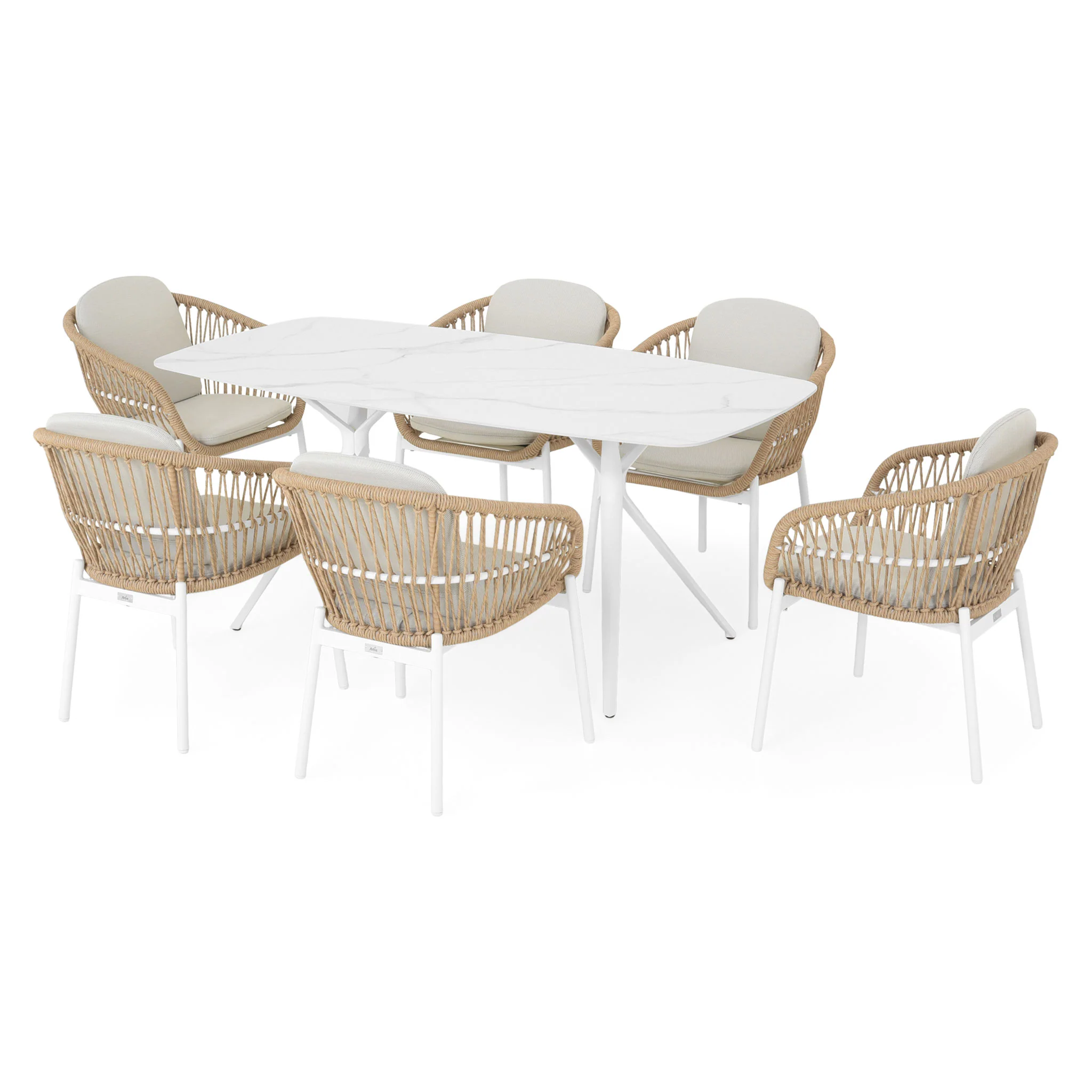 BARI Set mobilier terasă/grădină, 6 scaune și masă - Image 3