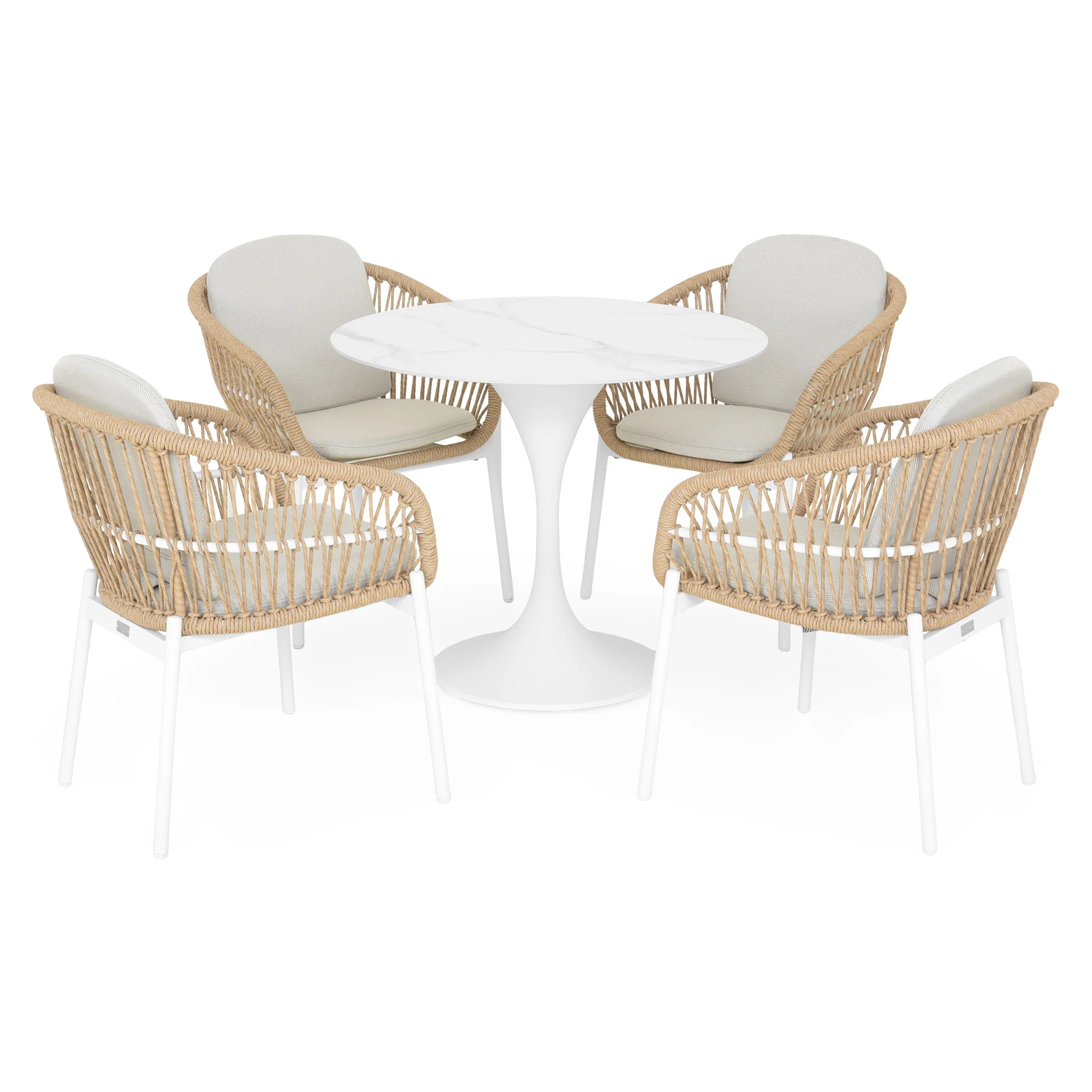 BARI Set mobilier terasă/grădină, 4 scaune și masă