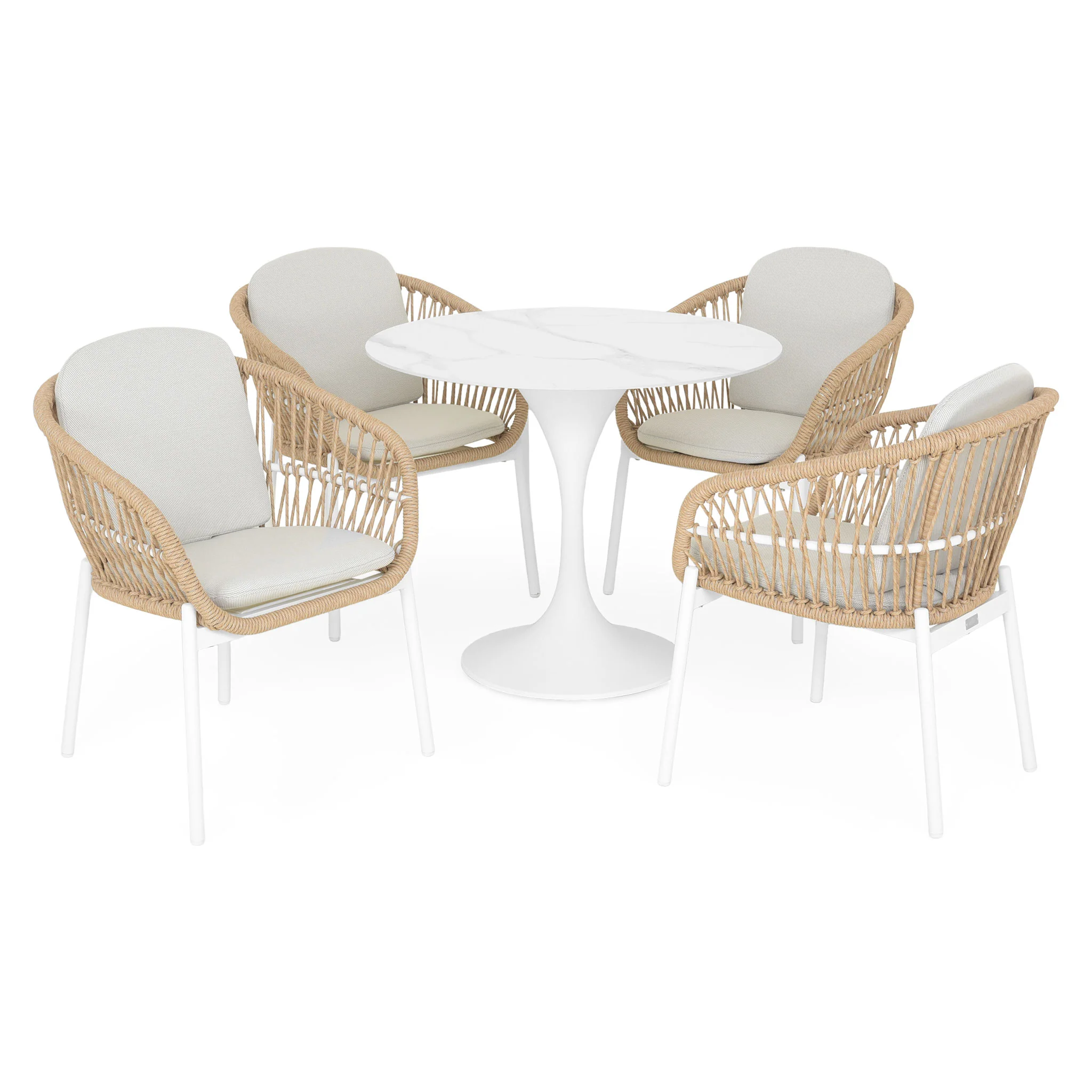 BARI Set mobilier terasă/grădină, 4 scaune și masă - Image 3