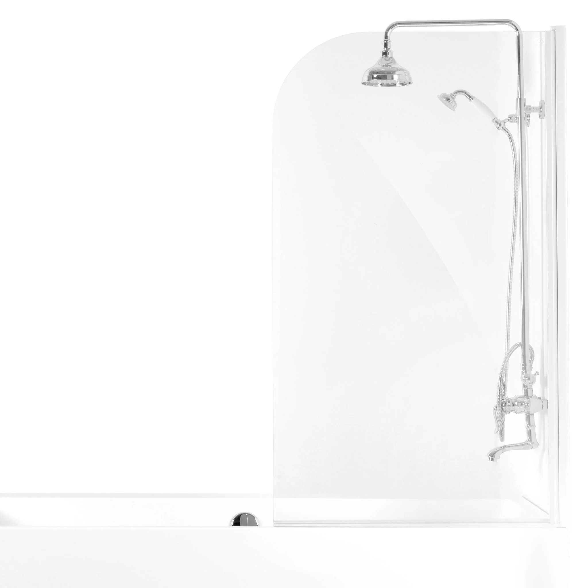 CORAM Paravan cadă, 80x135 cm, 1 element, sticlă clară