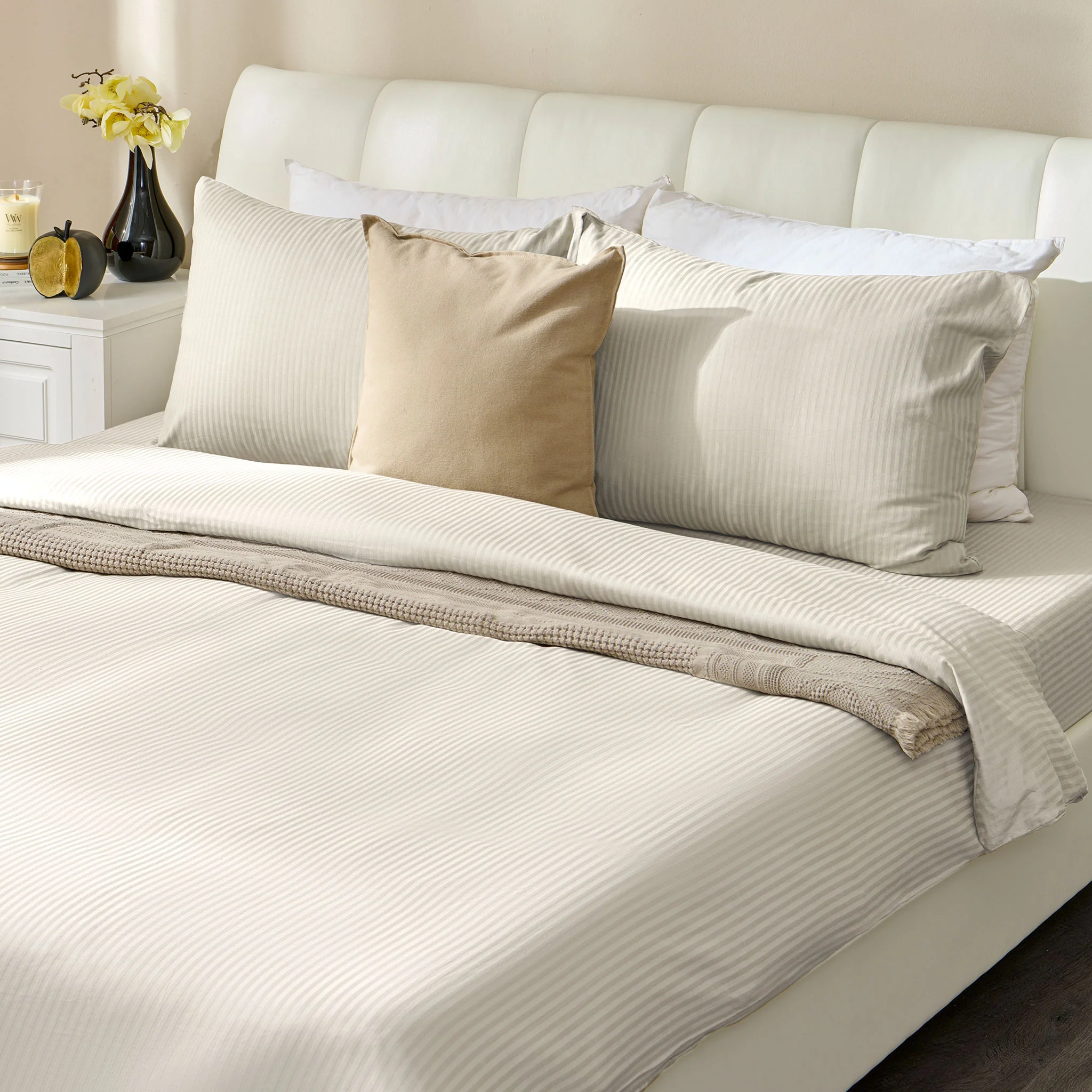 SATIN STRIPE Set așternut 4 piese, 200x220cm - Image 14