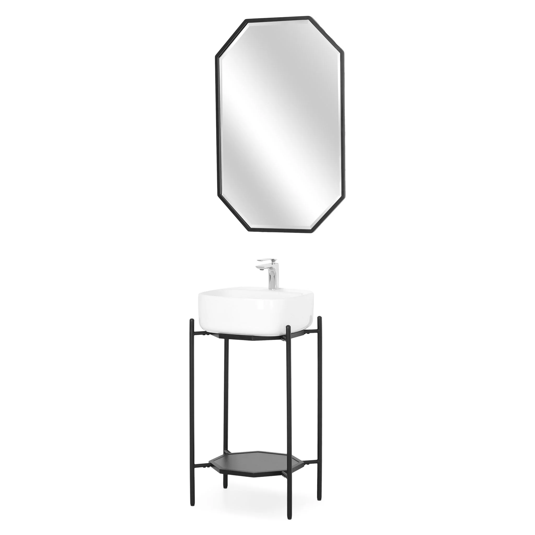 EKO Set mobilier baie, cadru, lavoar ceramică și oglindă - Image 2