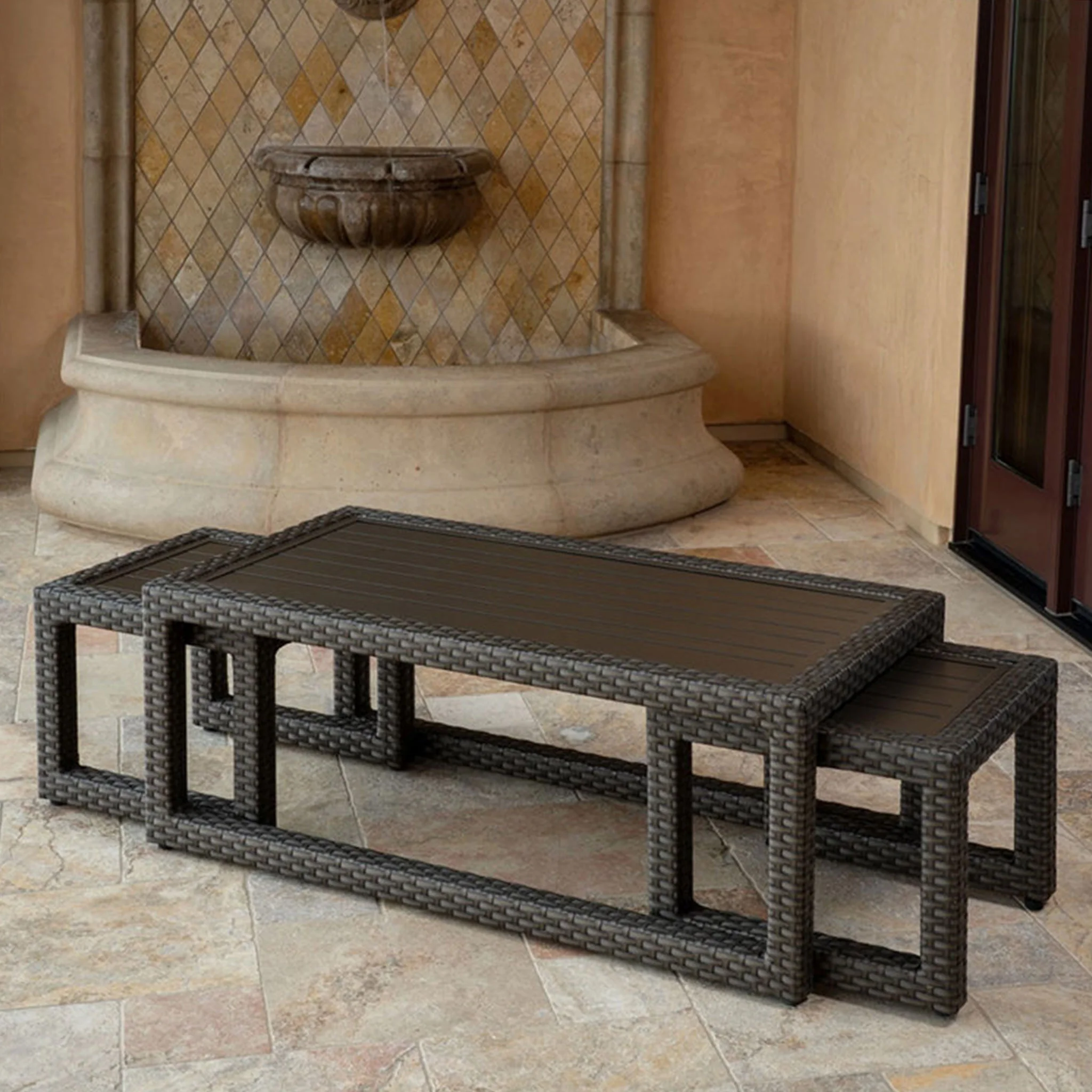 SIDNEY Set mobilier terasă/grădină, 2 fotolii recliner, canapea și 3 măsuțe - Image 8