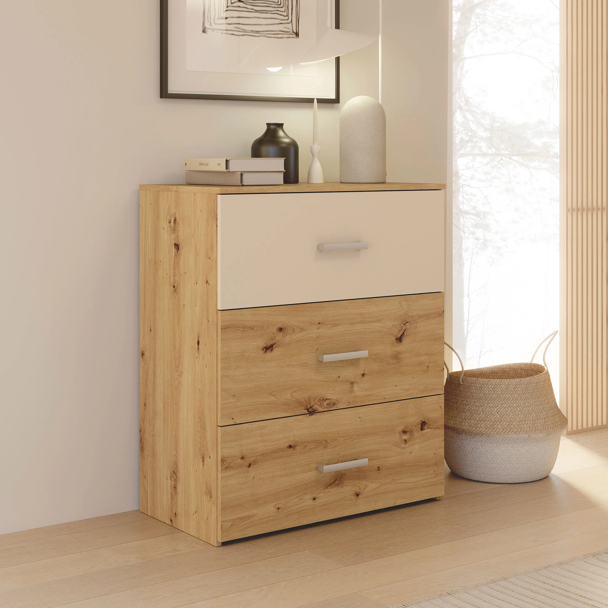 ENES Set mobilier dormitor, dulap, comodă, pat și 2 noptiere - Image 8