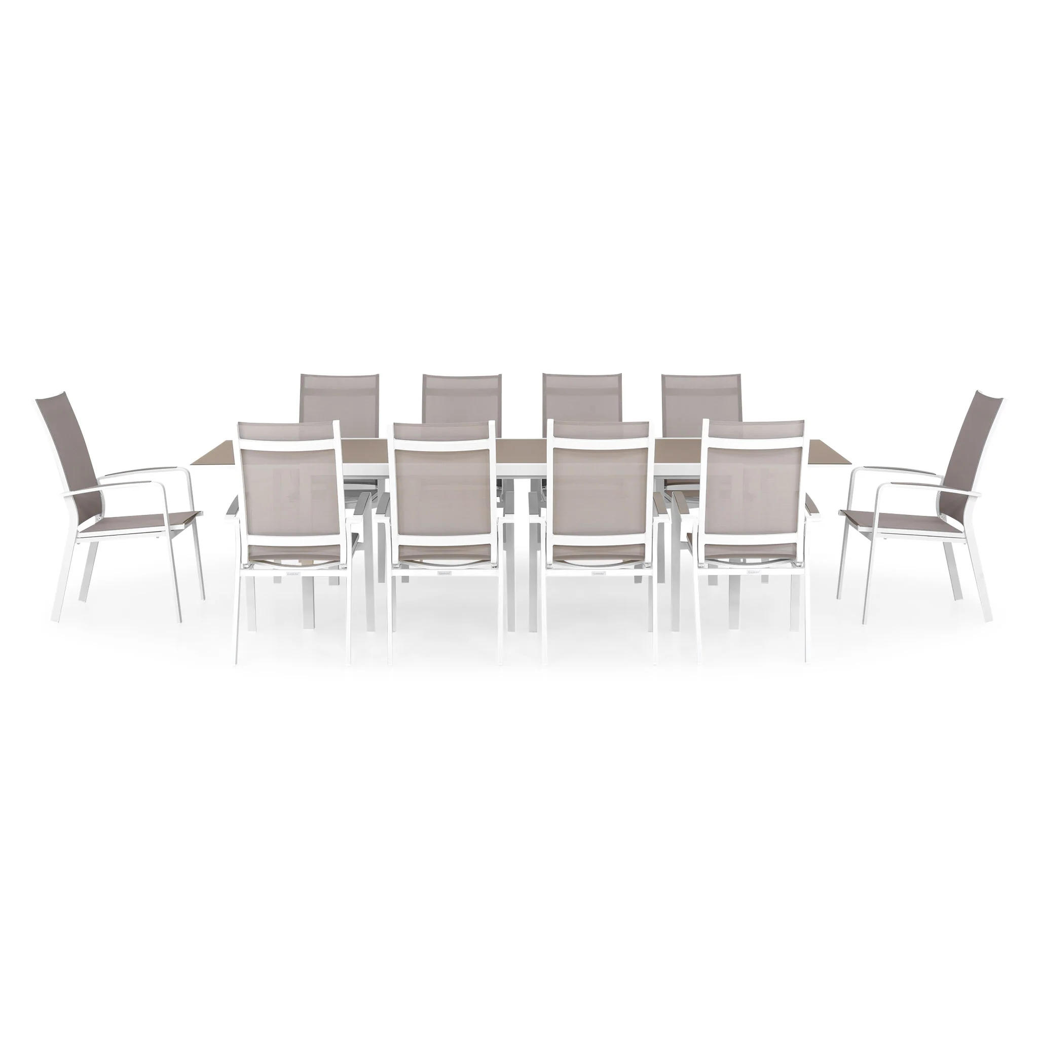 COSMO Set mobilier terasă/grădină, 10 scaune cu spătar reglabil și masă extensibilă - Image 5
