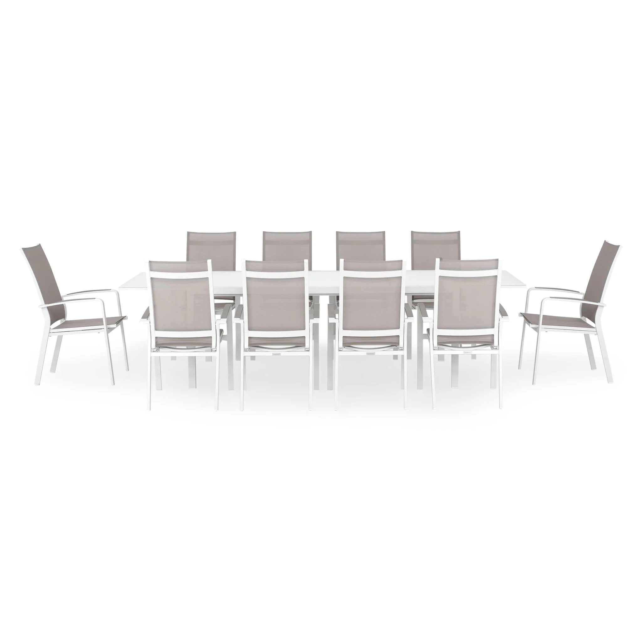 COSMO Set mobilier terasă/grădină, 10 scaune cu spătar reglabil și masă extensibilă - Image 9