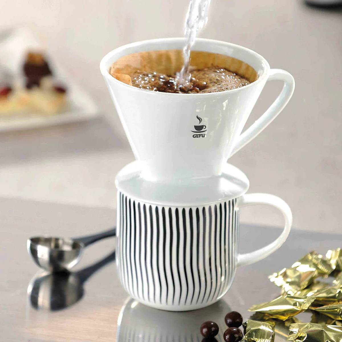 SANDRO Suport filtru cafea, filtru nr. 2, porțelan - Image 2