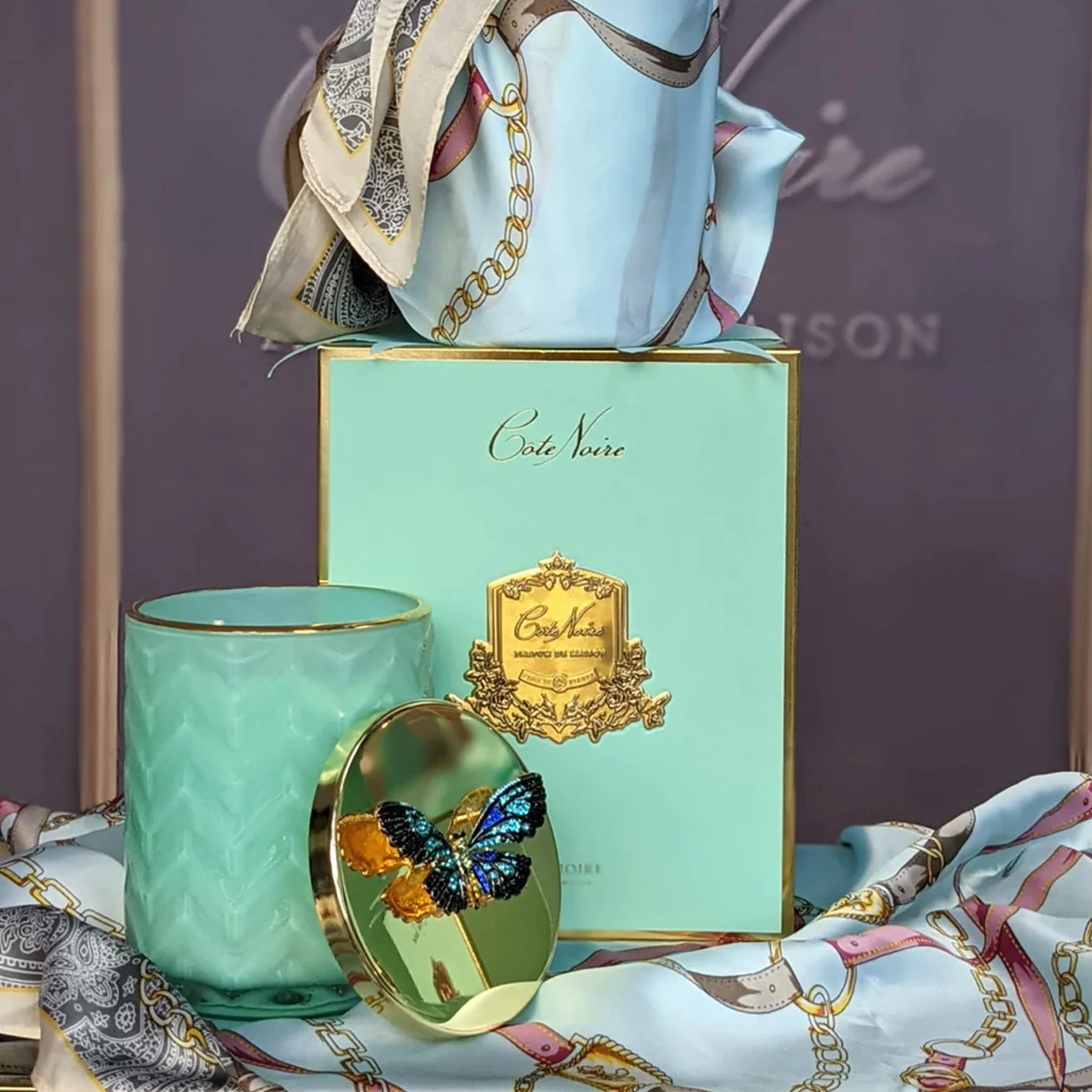 HERRINGBONE Set cadou lumânare și eșarfă - Image 3