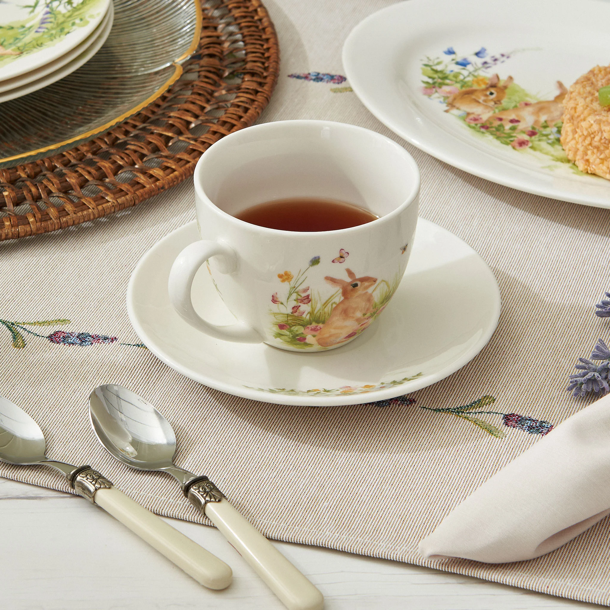 SPRING BUNNY Set 4 cești și farfurioare, porțelan, 260ml - Image 2