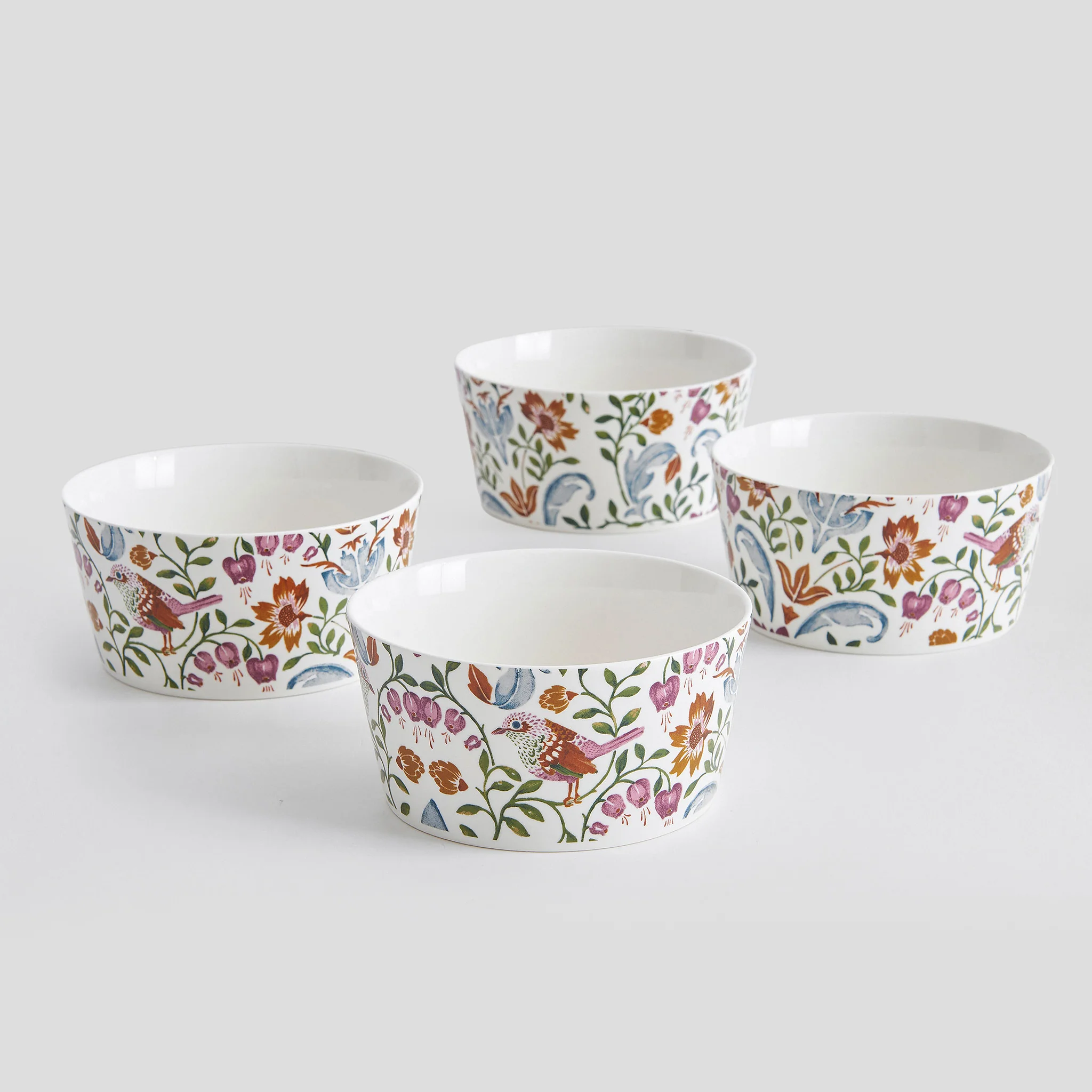 BOTANICAL Set 4 boluri, porțelan, D.13cm