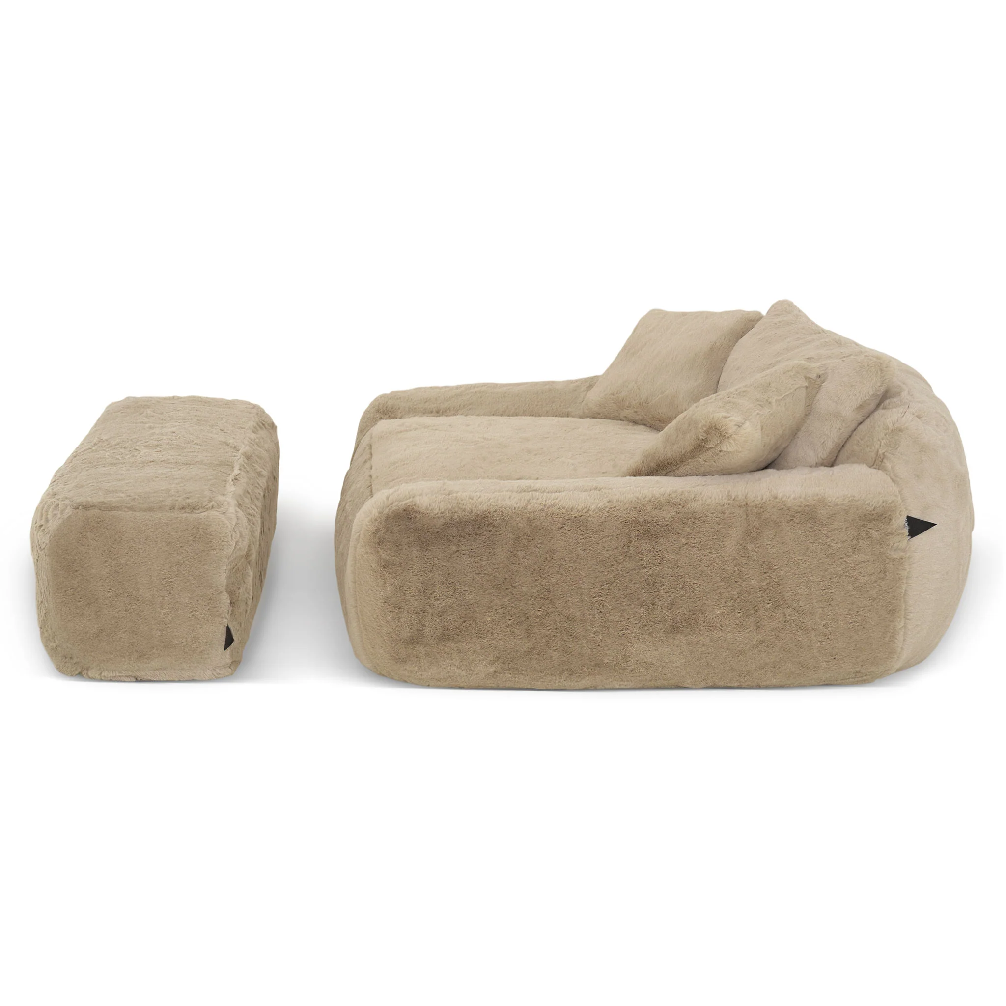 TEDDY BEAR Set pat de zi și taburet, imitație blană - Image 5