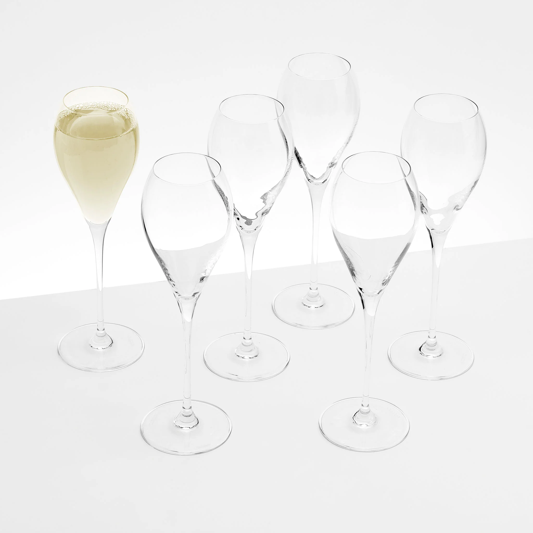 DIVINE Set 6 pahare prosecco, sticlă, 230ml
