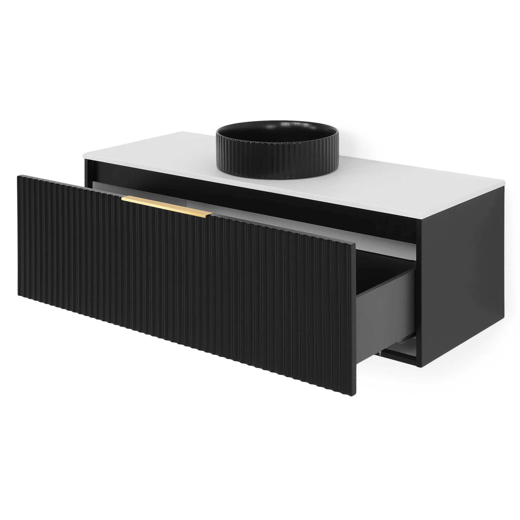 HORIK Set mobilier baie, mască lavoar, top lavoar și lavoar compozit - Image 3