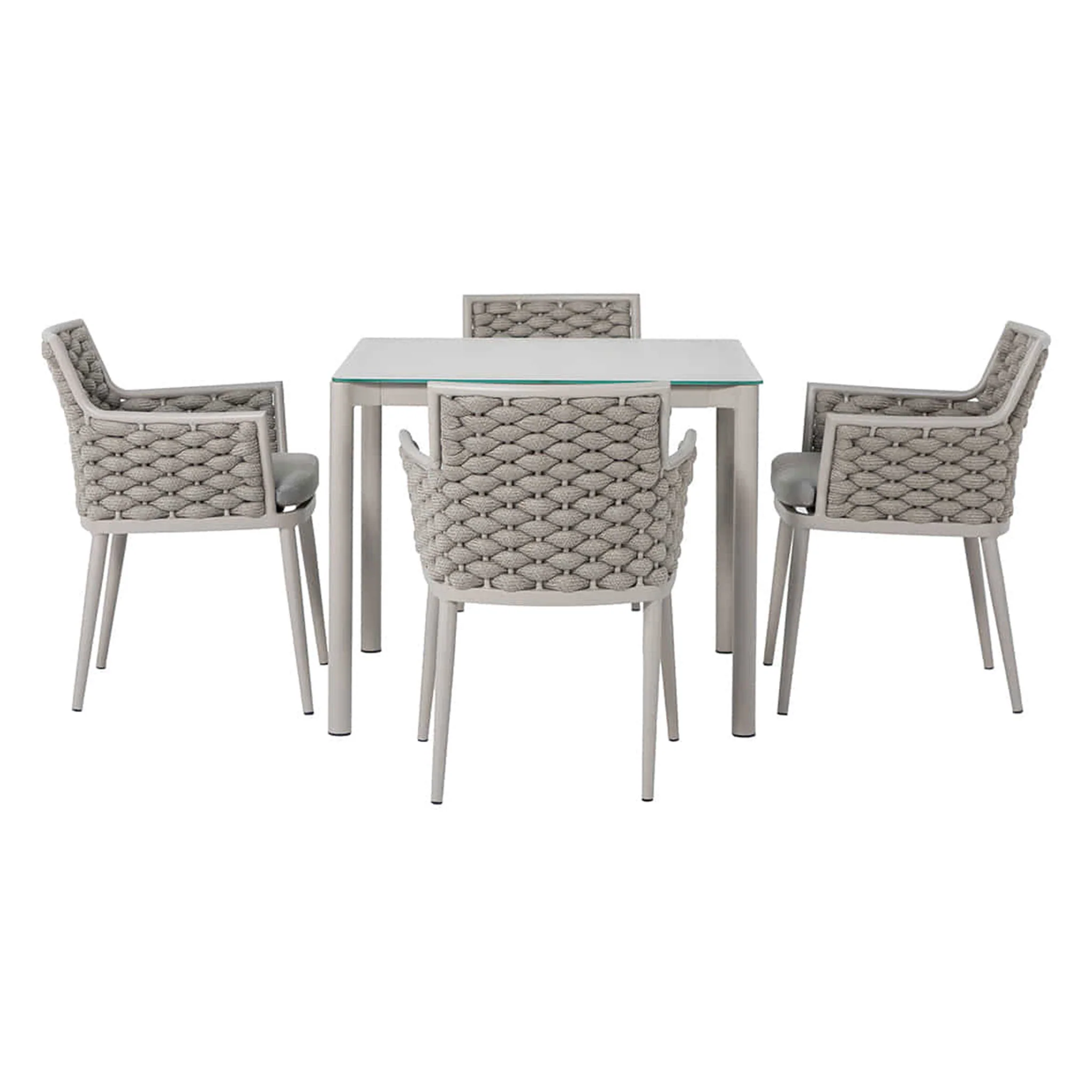 CALOOCAN Set mobilier terasă/grădină, 4 scaune și masă