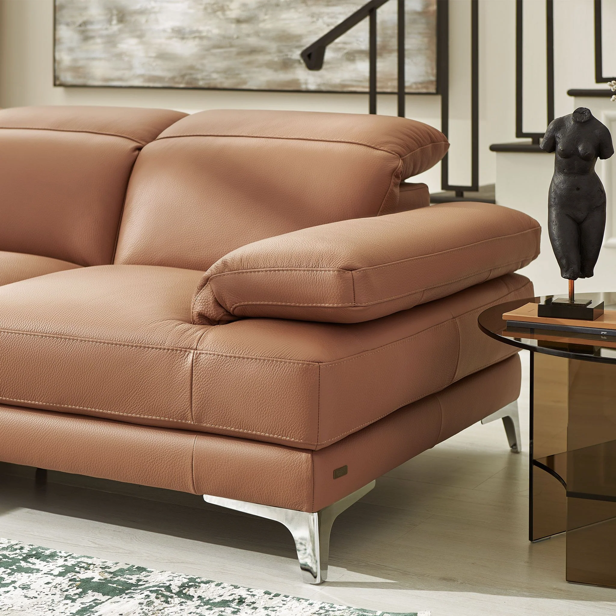 NATUZZI EDITIONS BLISS Colțar șezlong stânga/dreapta, mecanism brațe și tetiere, piele - Image 39