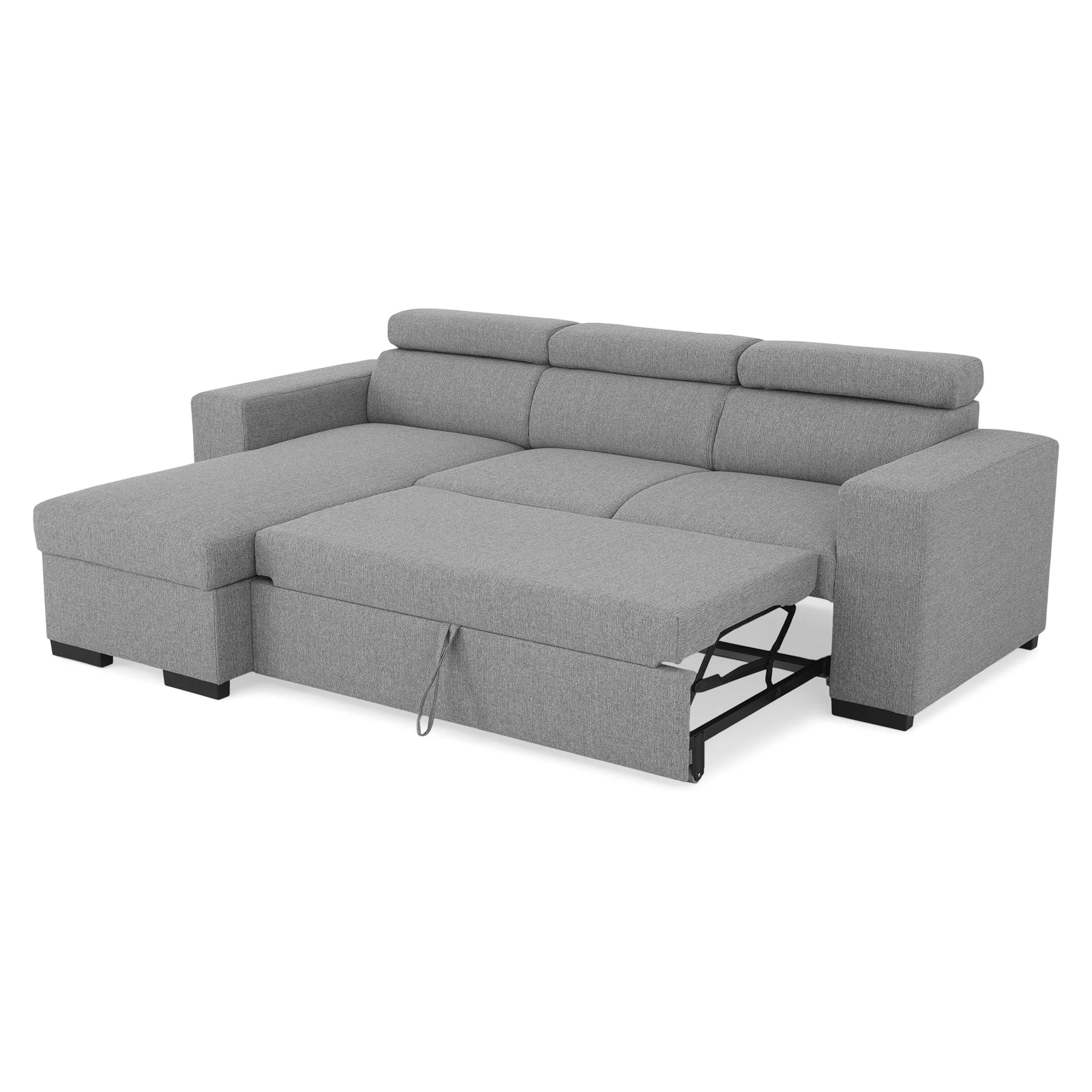 LUIRO Colțar extensibil, șezlong interschimbabil, ladă depozitare, mecanism tetiere, stofă - Image 7