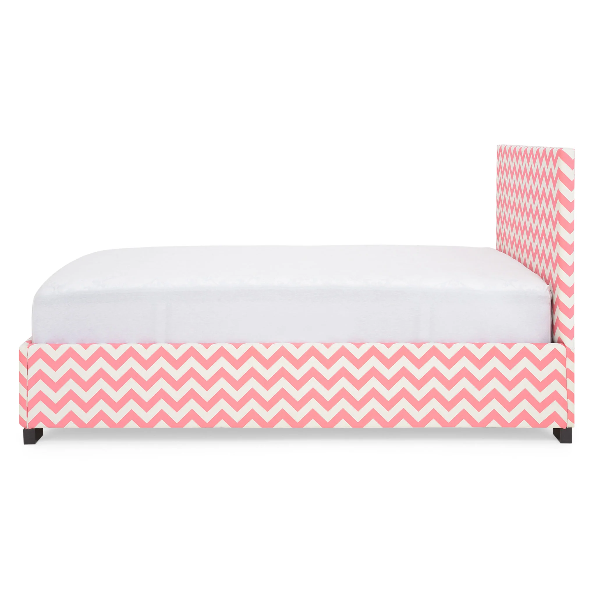 FANCY ZIG-ZAG ROSE Pat tapitat copii, 120x200cm, somiera inclusa - Image 4