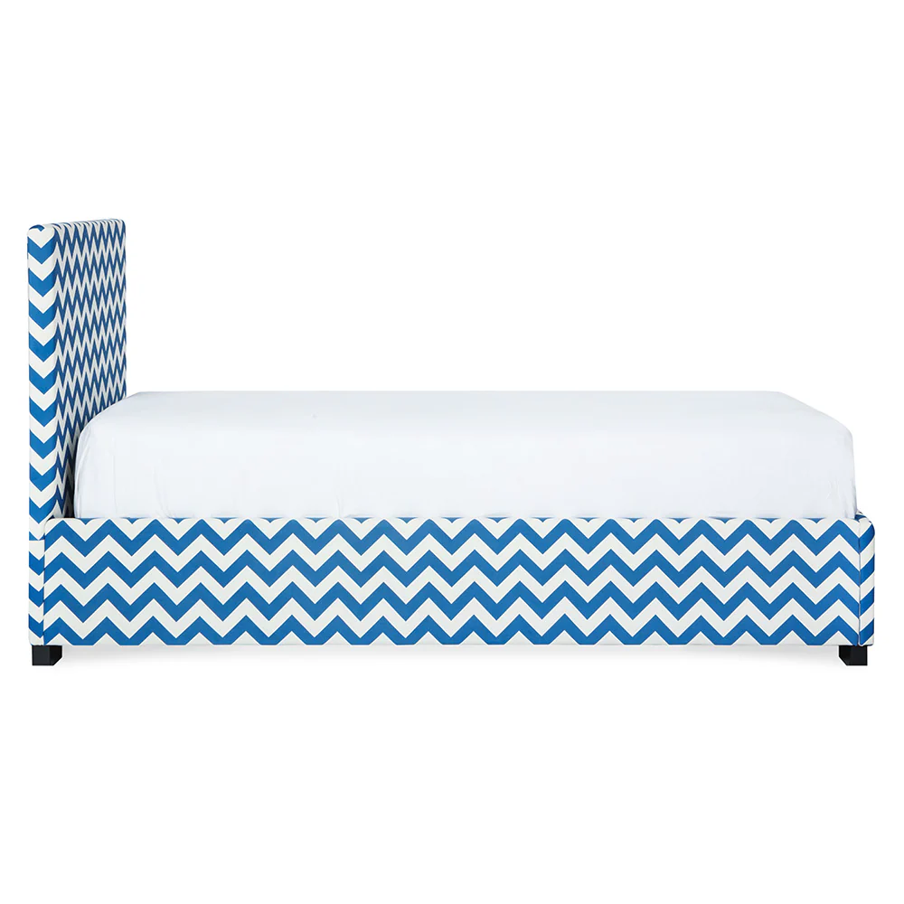 FANCY ZIG-ZAG BLU Pat tapițat copii, 90x200cm, somieră inclusă - Image 3