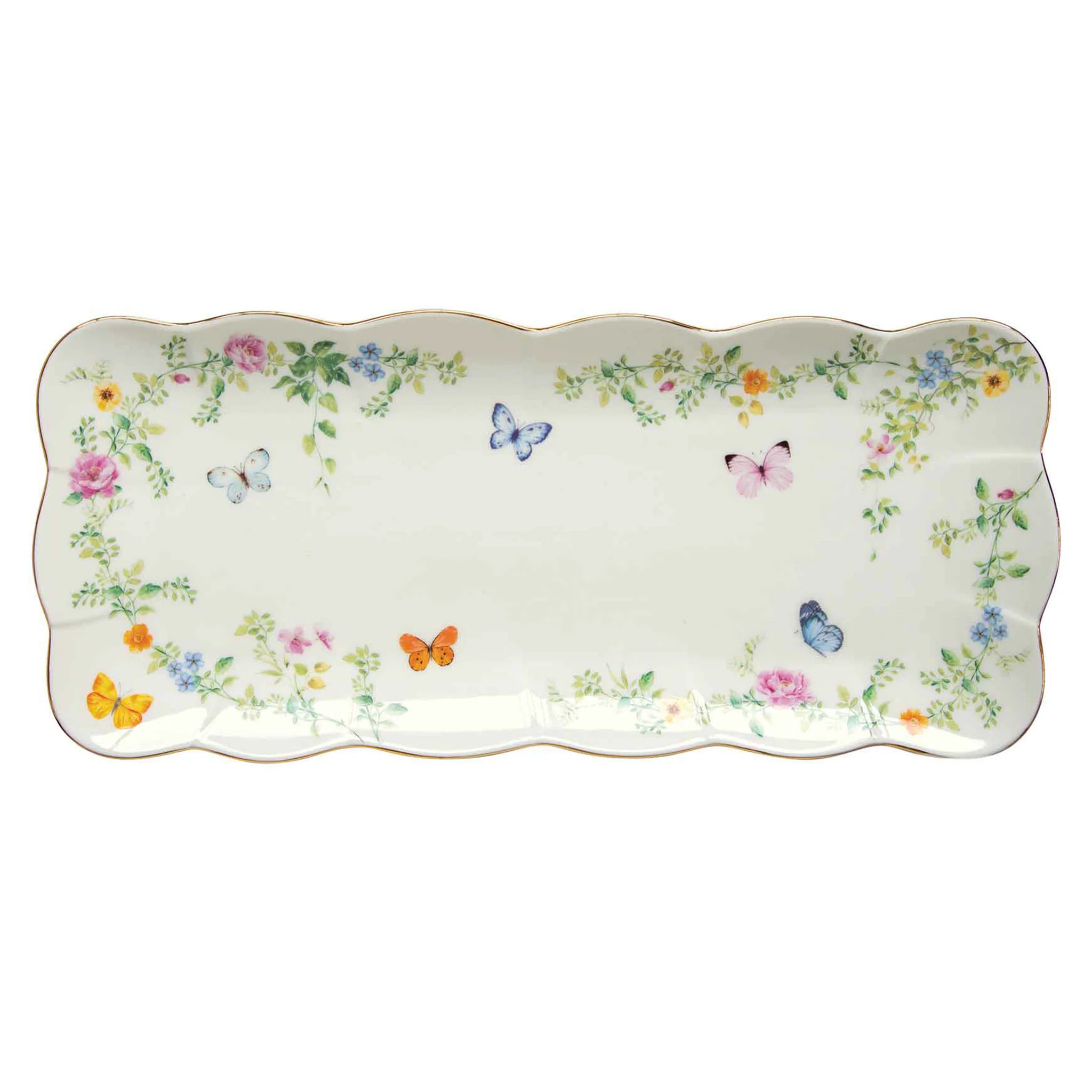 DANCING BUTTERFLIES Platou servire, porțelan, L.36cm