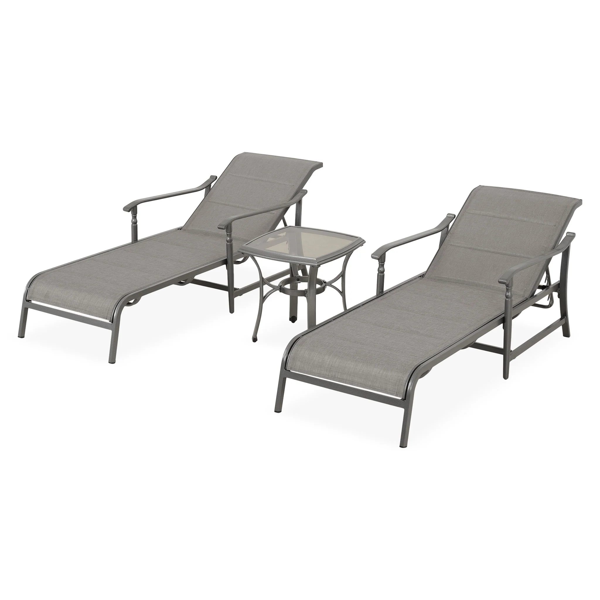 SOPHIA Set mobilier terasă/grădină, 2 șezlonguri și măsuță - Image 3