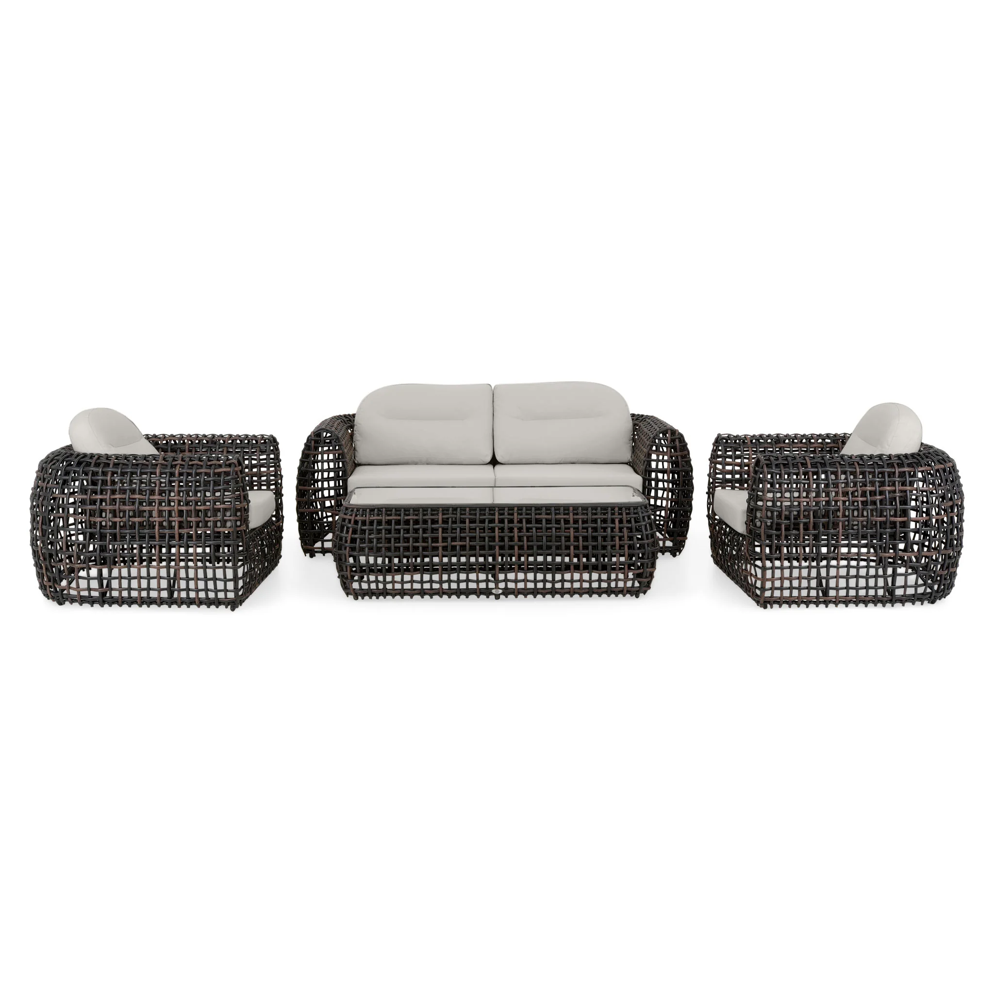 DINASTY Set mobilier terasă/grădină, 2 fotolii, canapea și măsuță - Image 40
