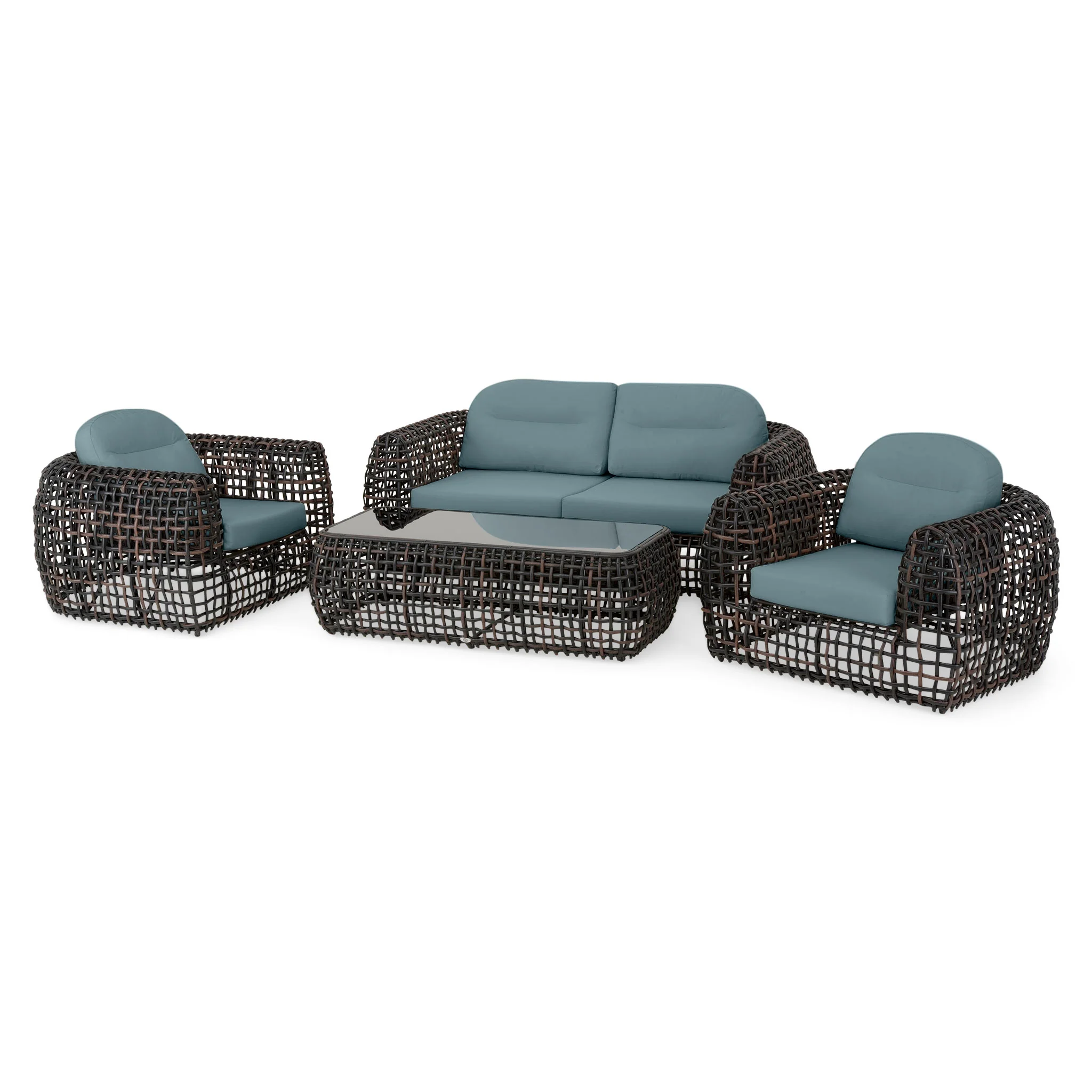 DINASTY Set mobilier terasă/grădină, 2 fotolii, canapea și măsuță - Image 51
