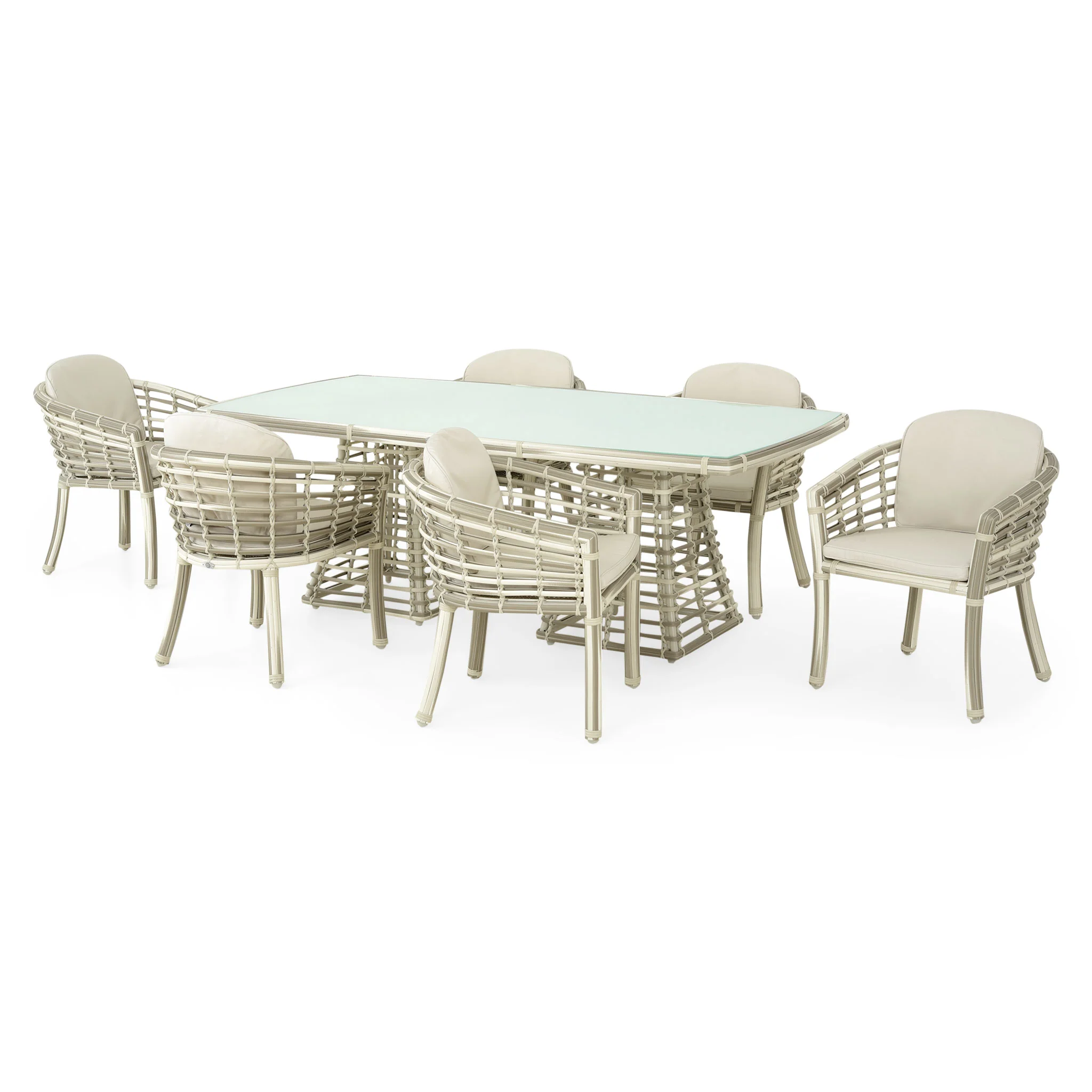 VILLA Set mobilier terasă/grădină, 6 fotolii și masă - Image 3