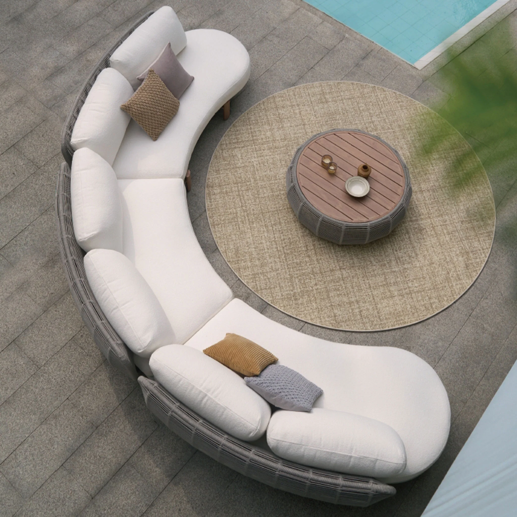 CIRCLE Set mobilier terasă/grăină, 2 canapele cu 1 braț, 1 canapea fără brațe, măsuță - Image 2
