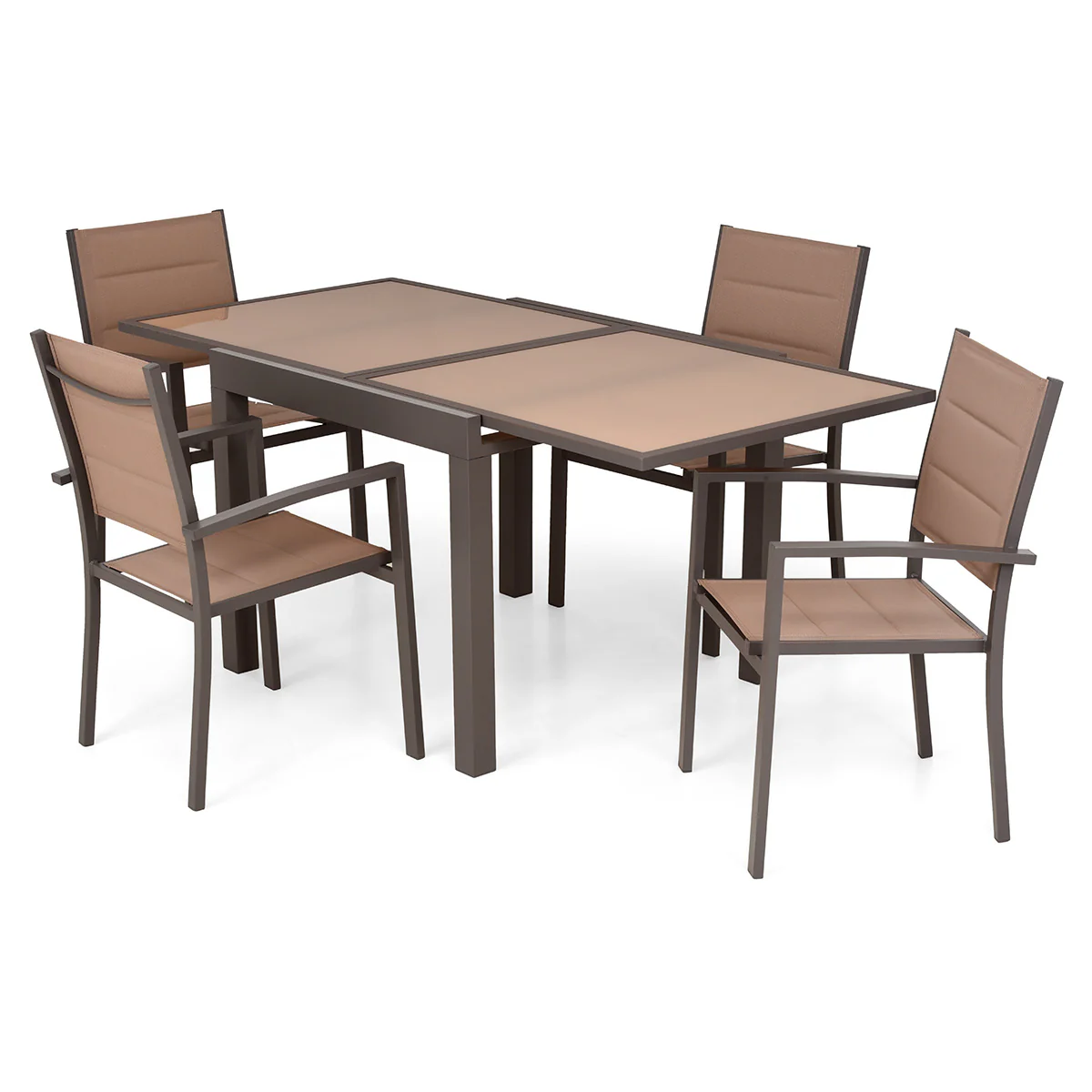 LUCCA Set mobilier terasă/grădină, 4 scaune și masă extensibilă - Image 2