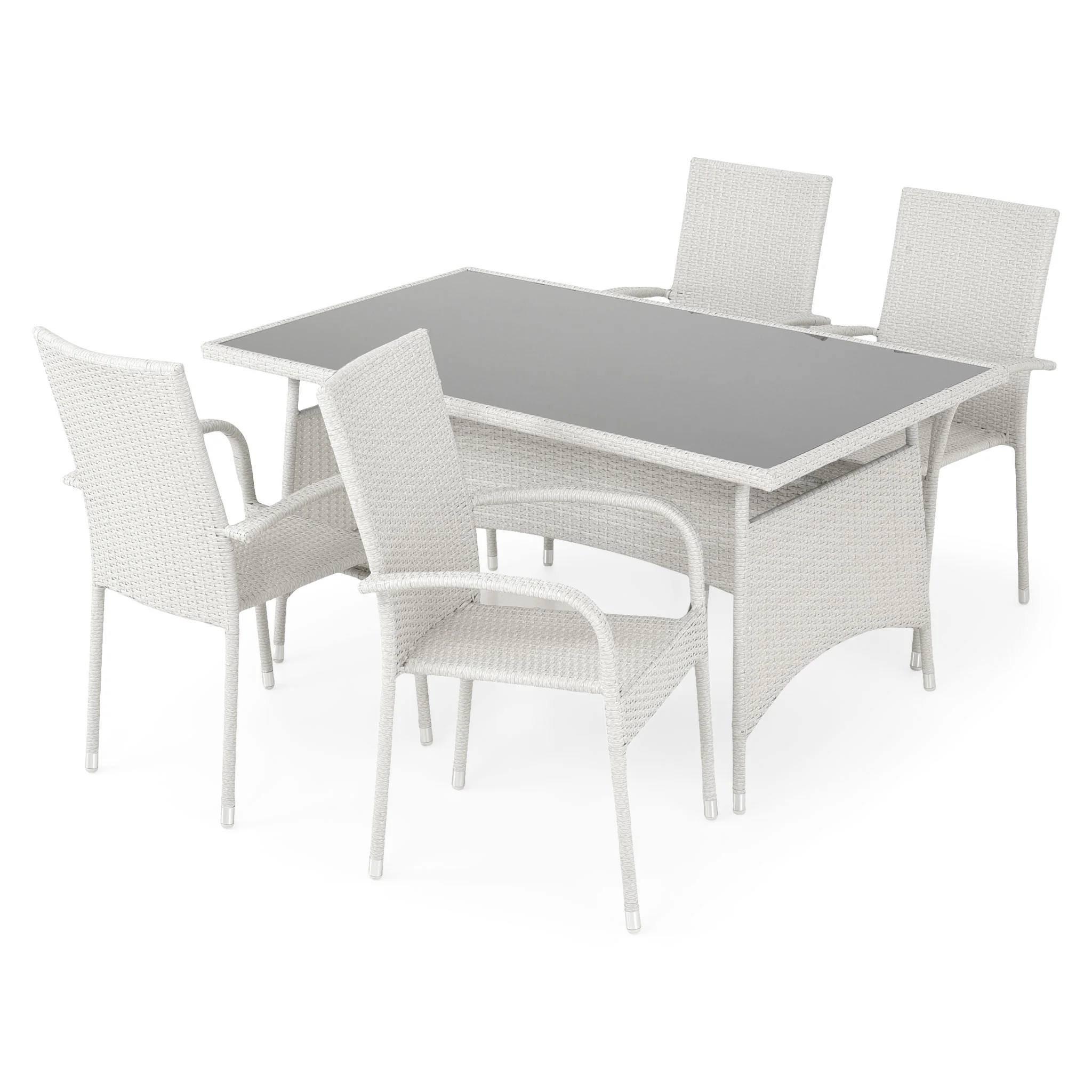 PRESLEY Set mobilier grădină/terasă, masă și 4 scaune suprapozabile - Image 8