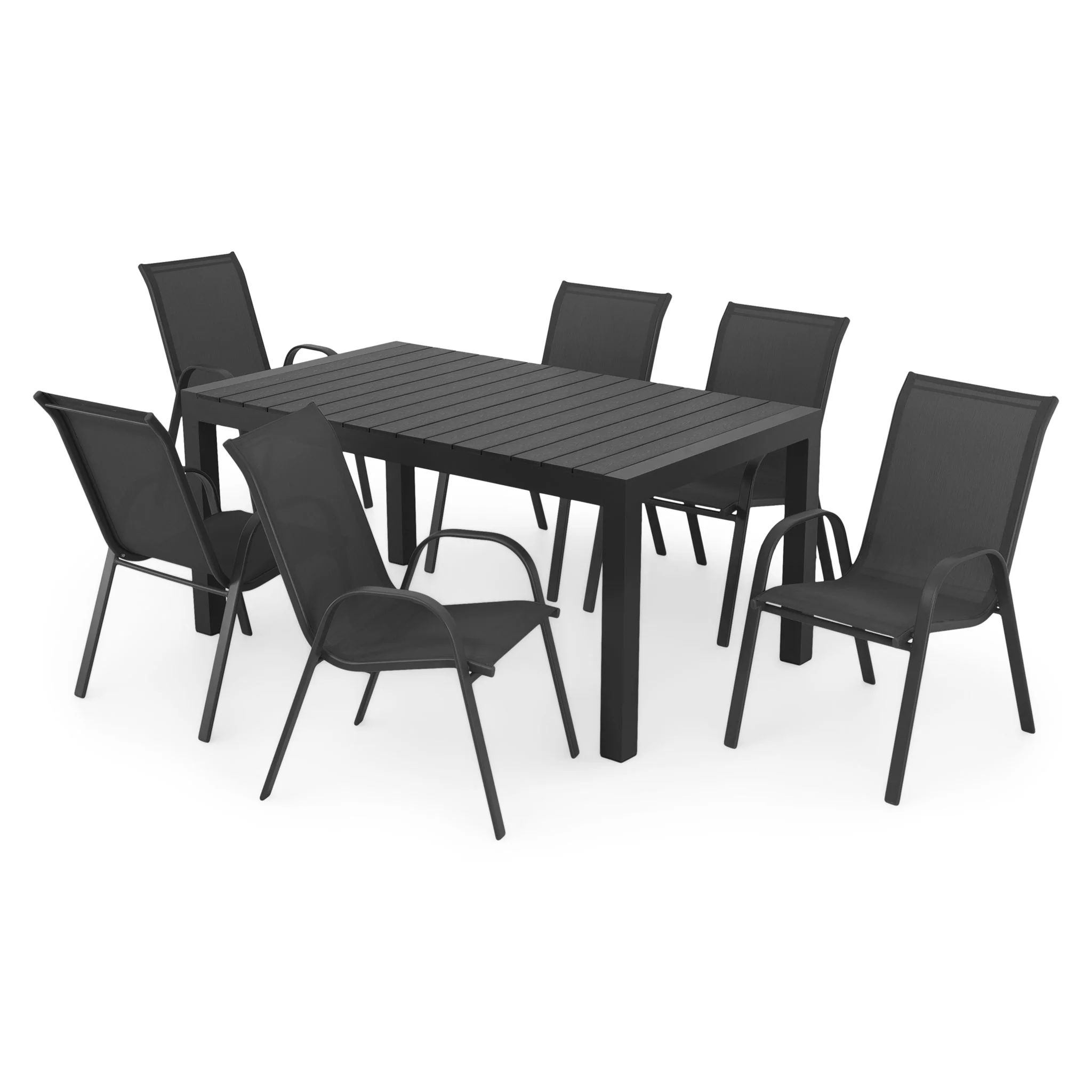 ENCORE/BASIC Set mobilier terasă/grădină, 6 scaune și masă extensibilă - Image 4