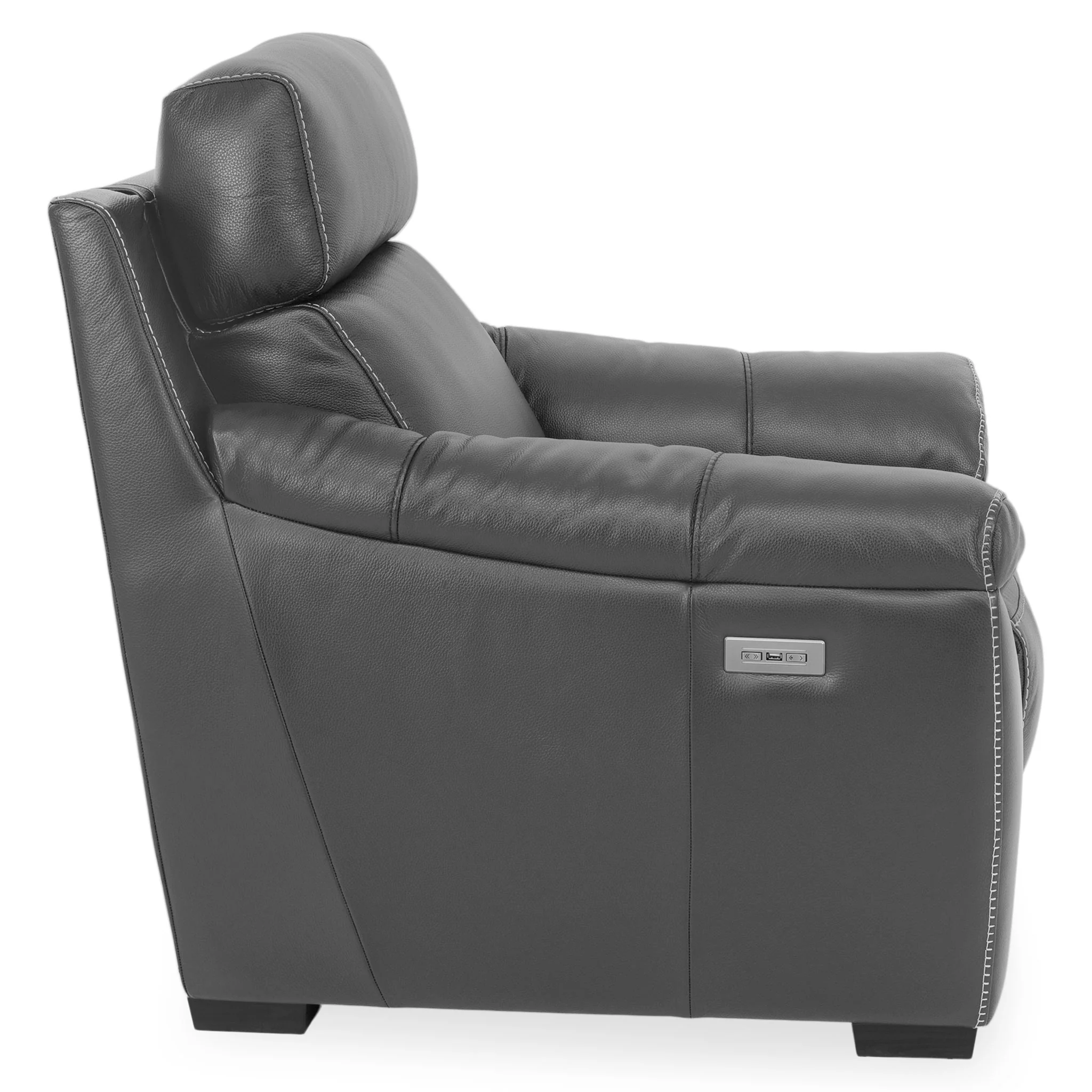 THOMSON Fotoliu cu recliner electric și mecanism tetieră, piele - Image 101
