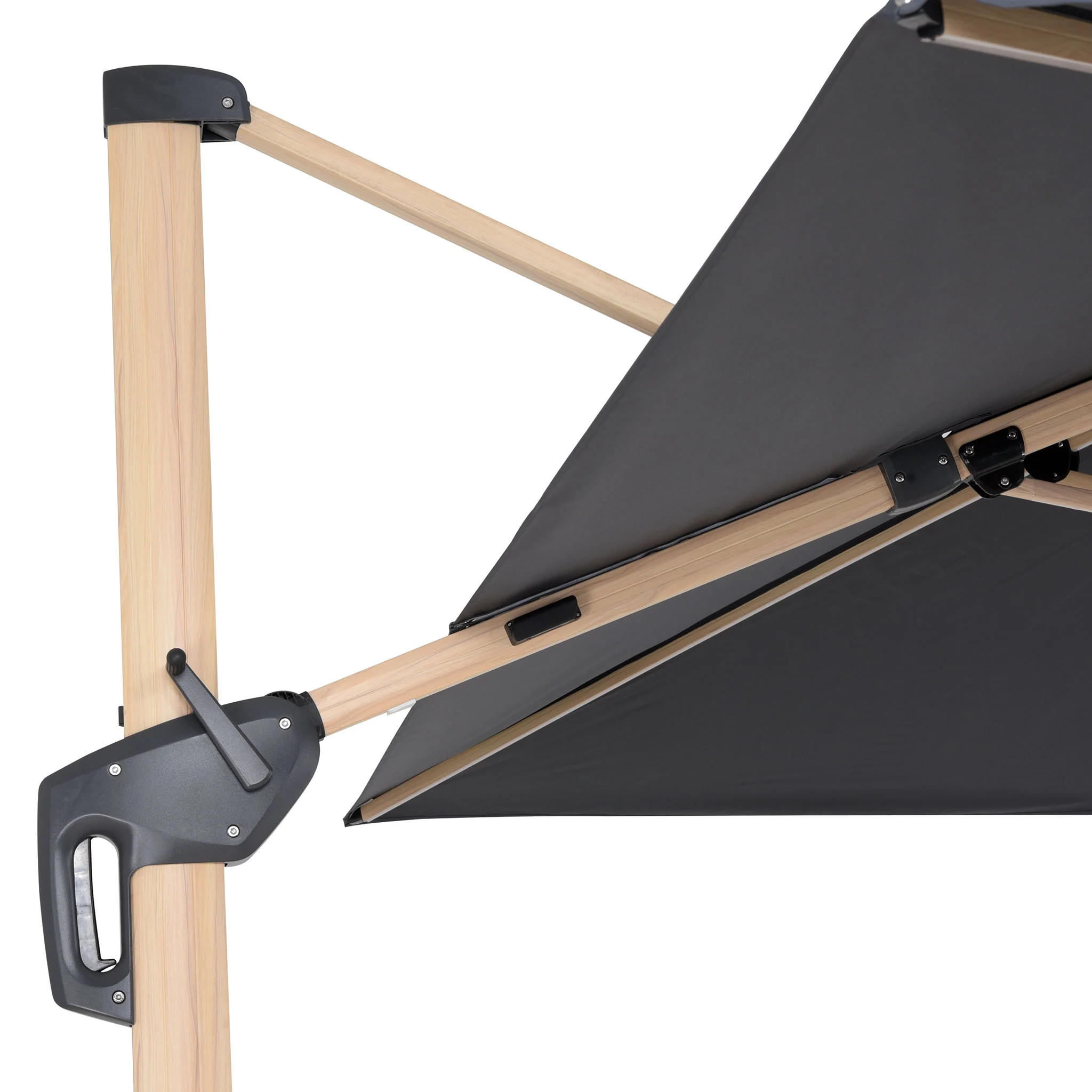 LUX WOOD Umbrelă cu LED, bază inclusă, 300x400cm - Image 9