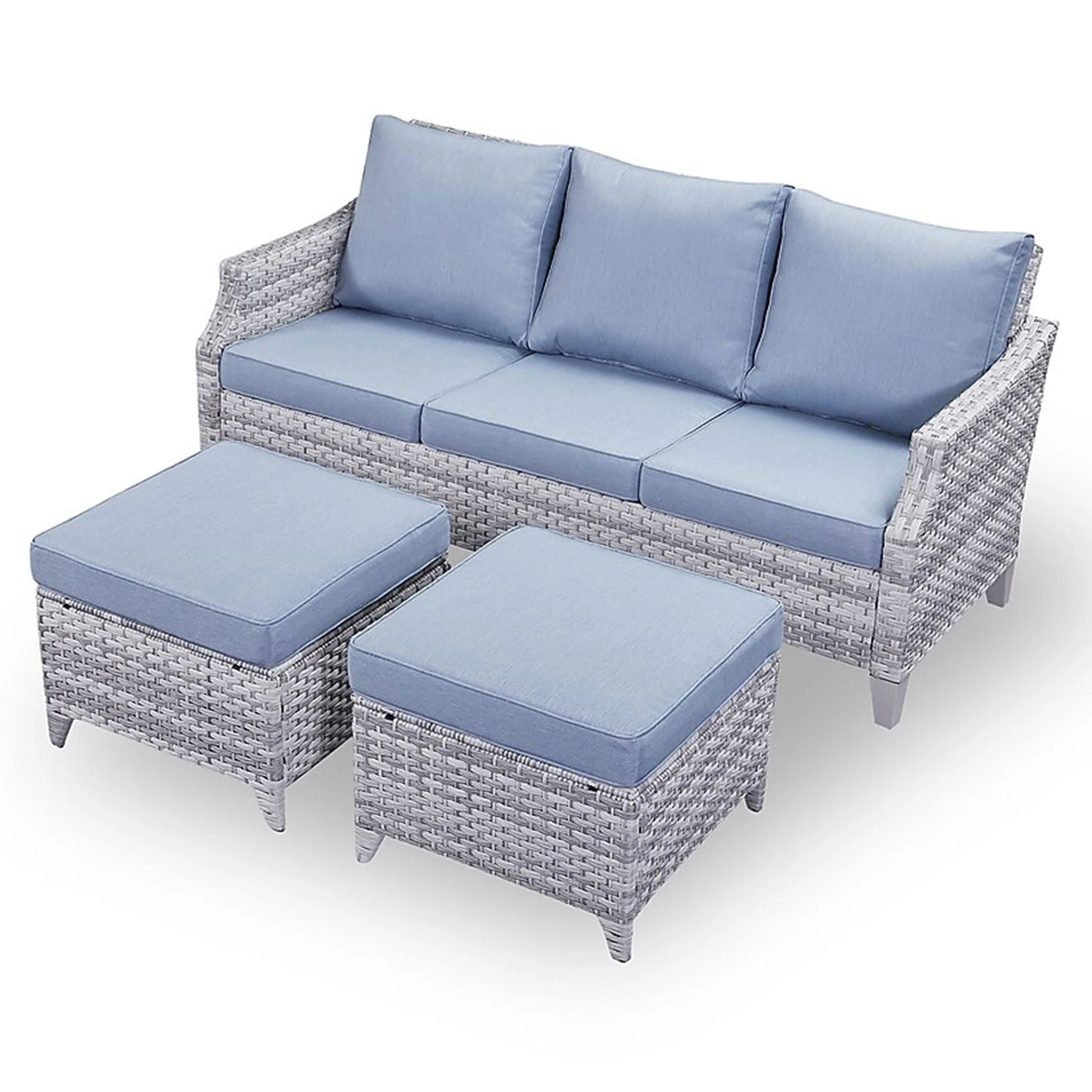 DERBY Set mobilier terasă/grădină, 2 fotolii, 2 taburete, canapea - Image 3